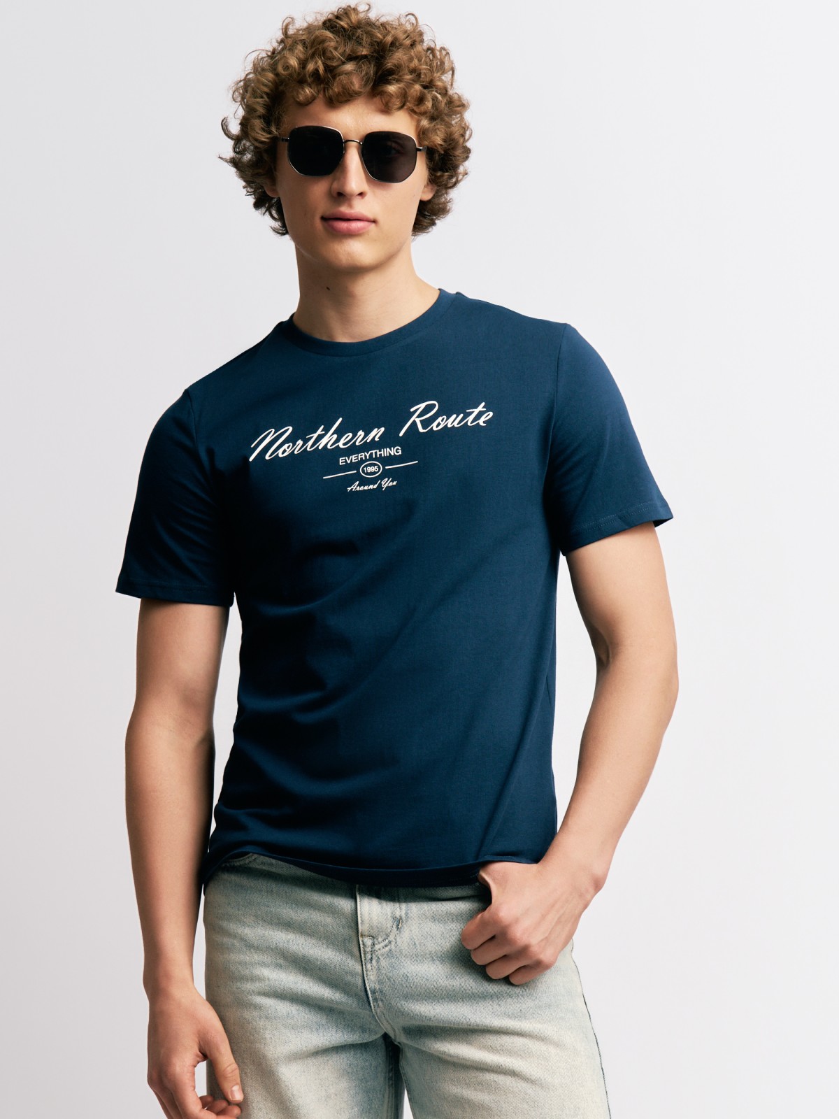 Футболка из хлопка с принтом-надписью