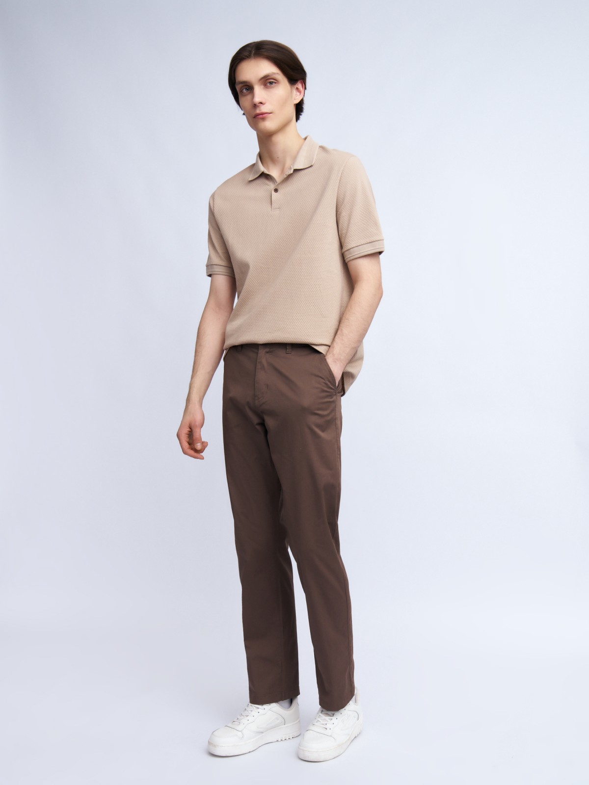 Брюки прямого силуэта из хлопка