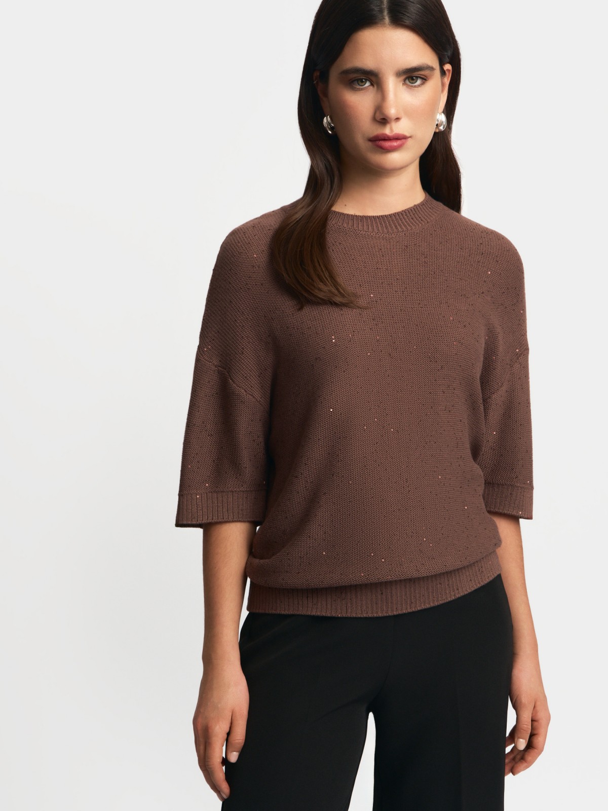 Вязаный джемпер с пайетками