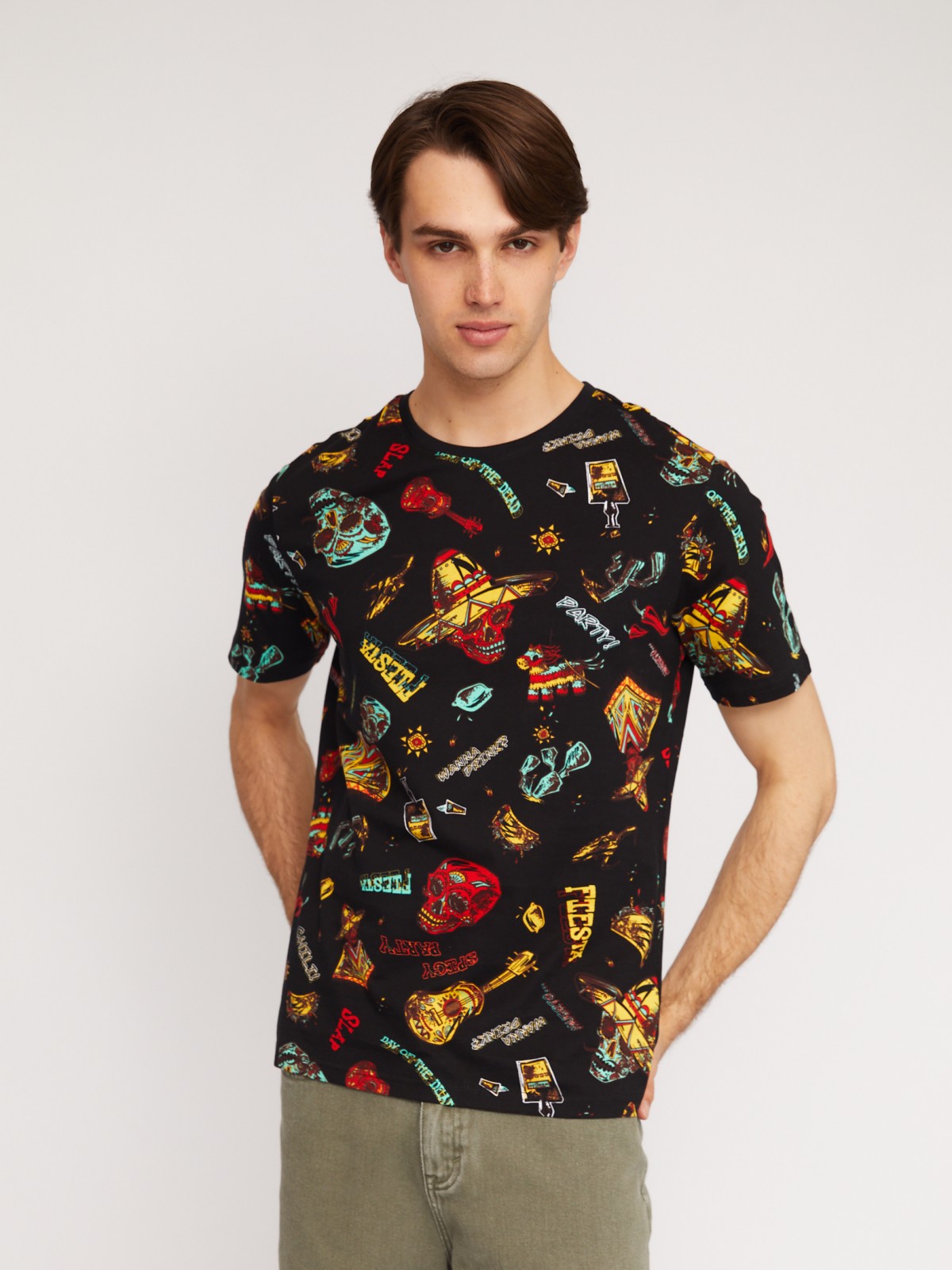 Футболка из хлопка с принтом