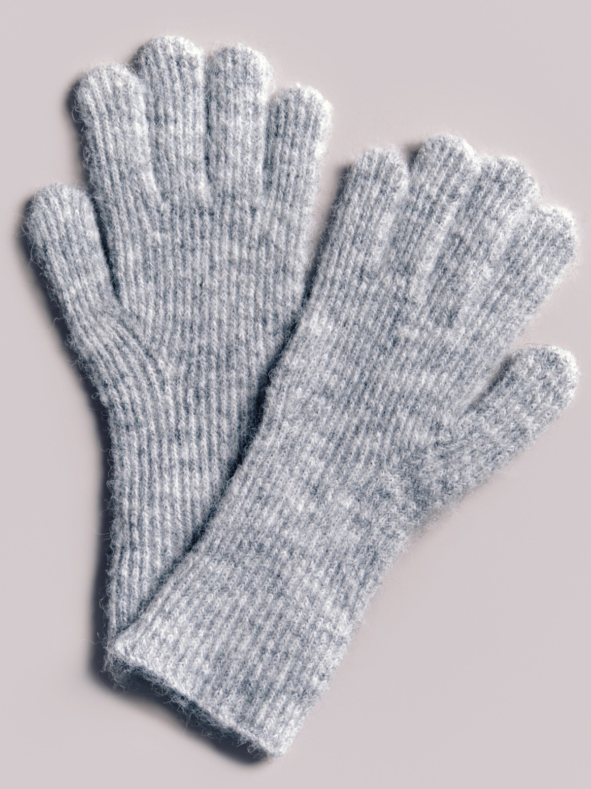 Длинные вязаные перчатки с шерстью