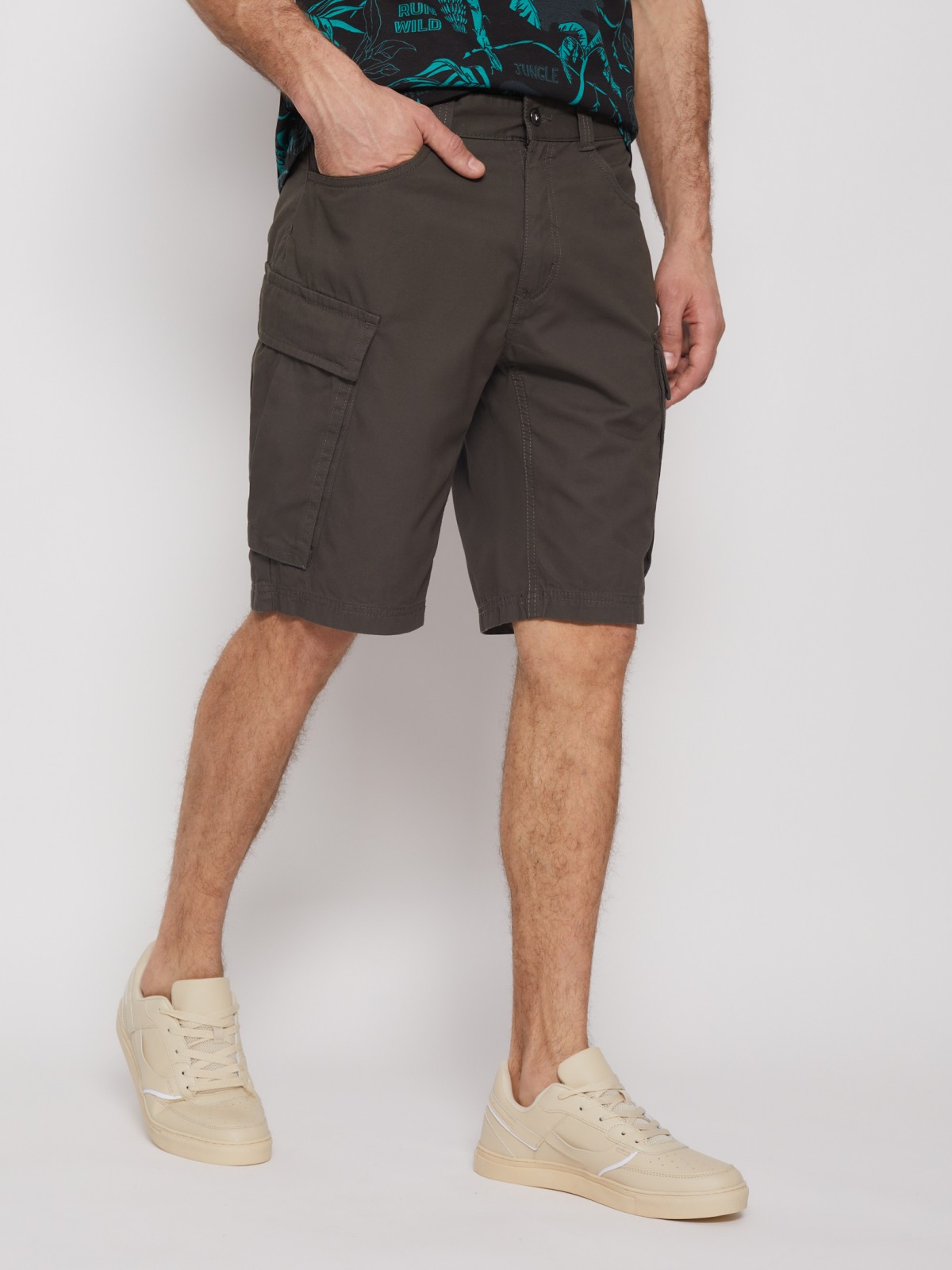 Удлинённые шорты из хлопка с карманами карго