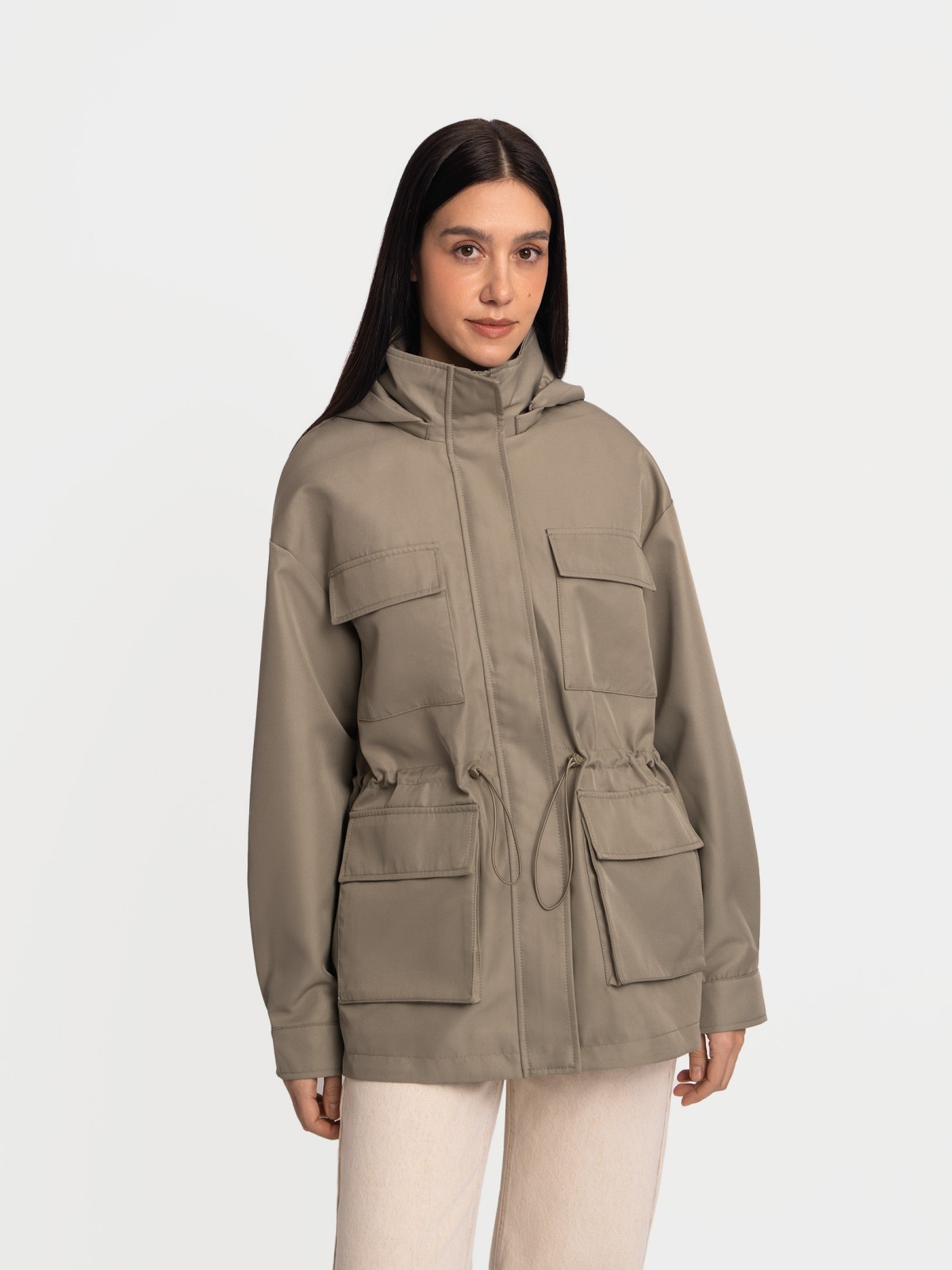 Куртка-парка с капюшоном и кулиской