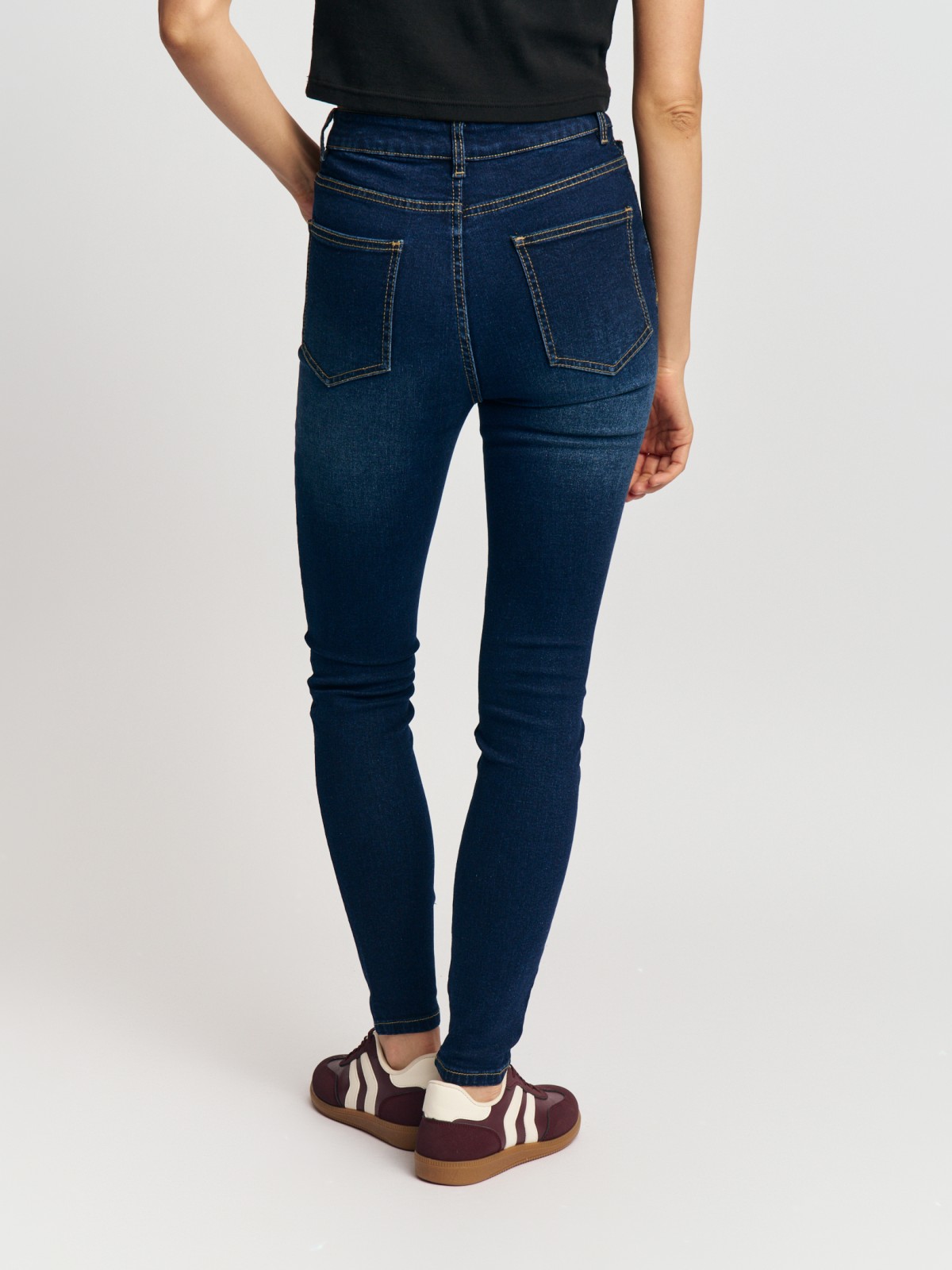 Джинсы силуэта Skinny с высокой посадкой