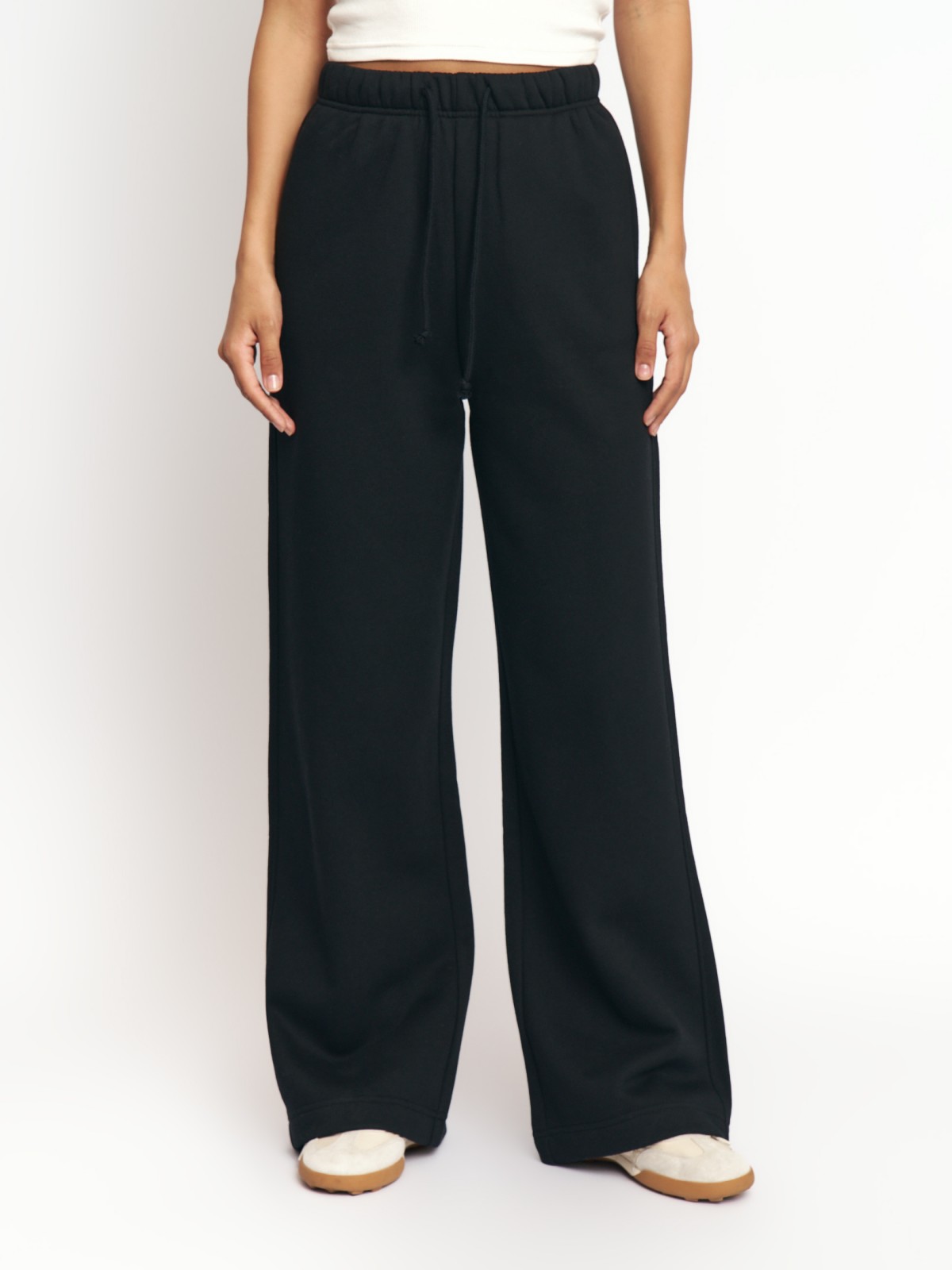 Утеплённые брюки на резинке с начёсом