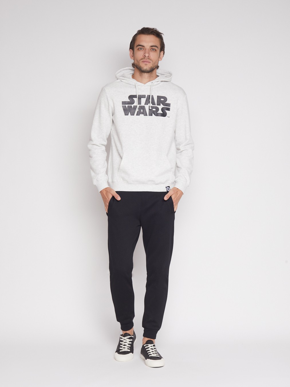Худи с принтом Звёздные войны (Star Wars) zolla 512334179081, цвет светло-серый, размер S - фото 2