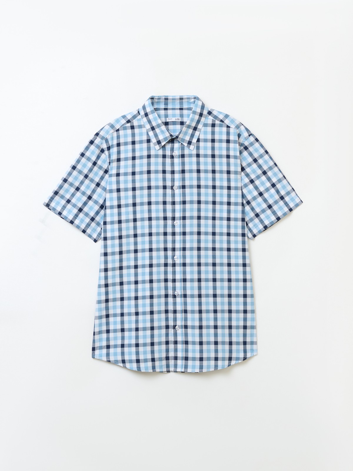 Рубашка с коротким рукавом и узором в клетку