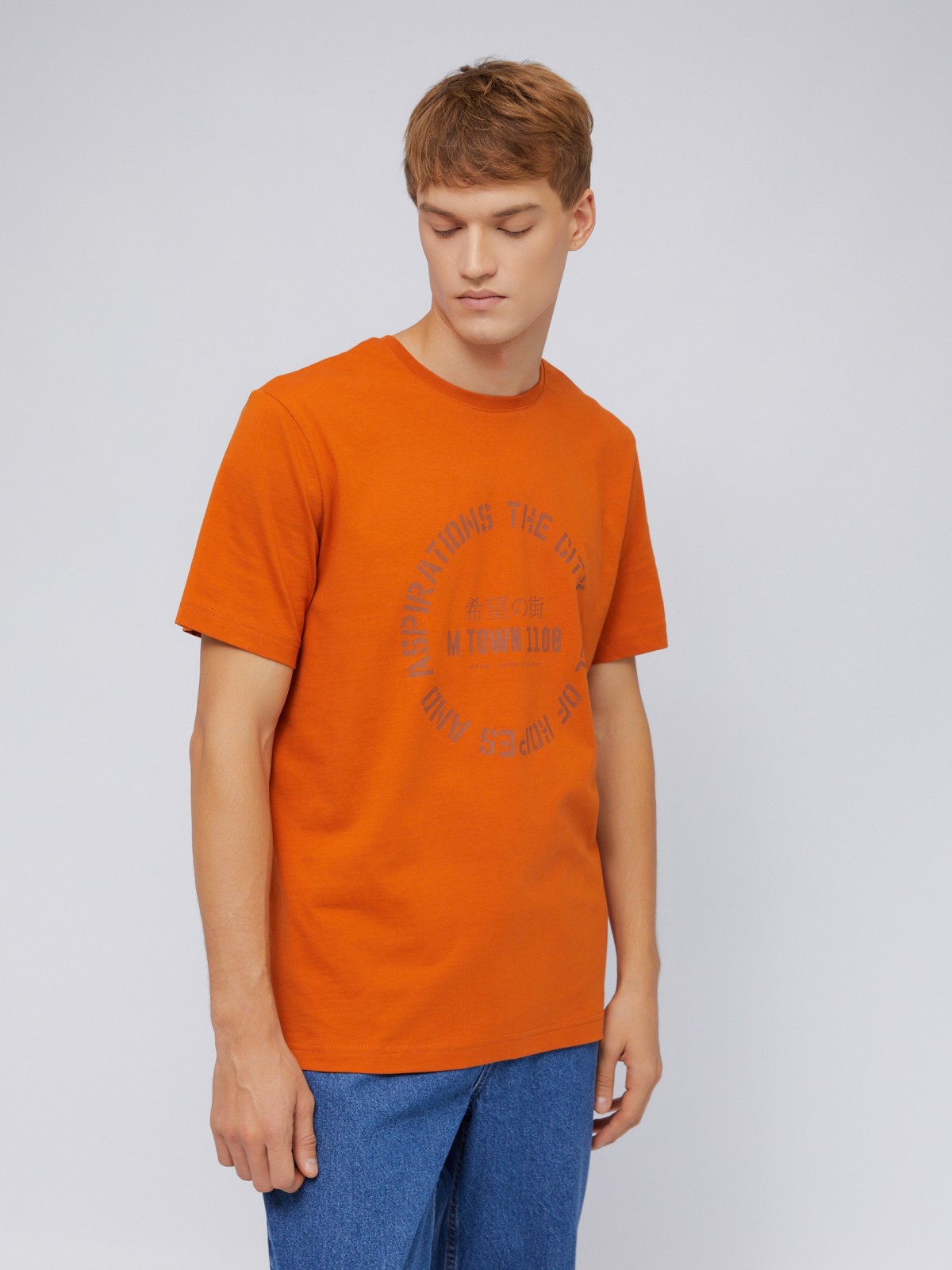 Футболка из хлопка с принтом-надписью