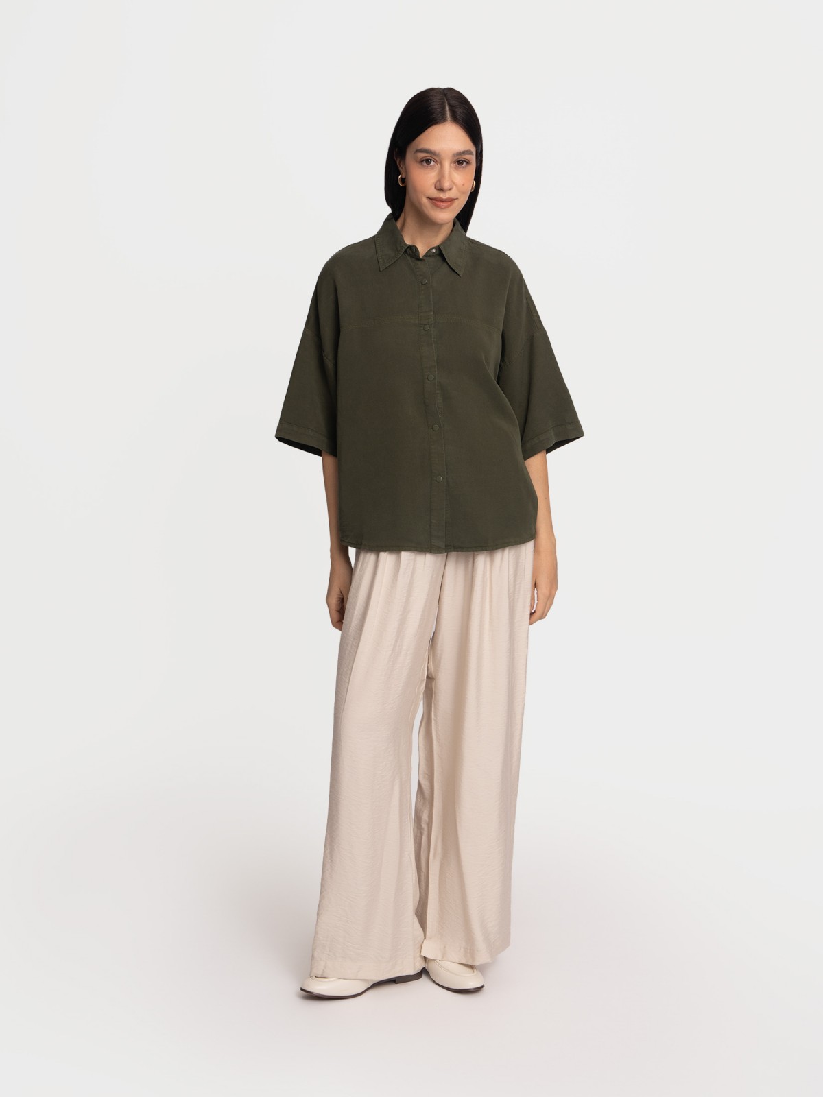 Рубашка оверсайз с коротким рукавом