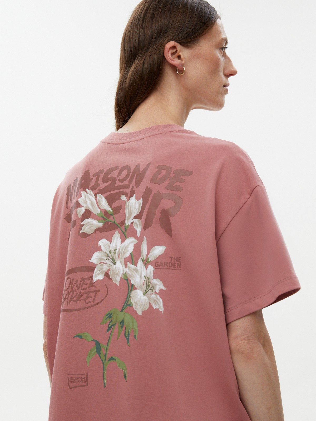 Футболка оверсайз из хлопка с принтом