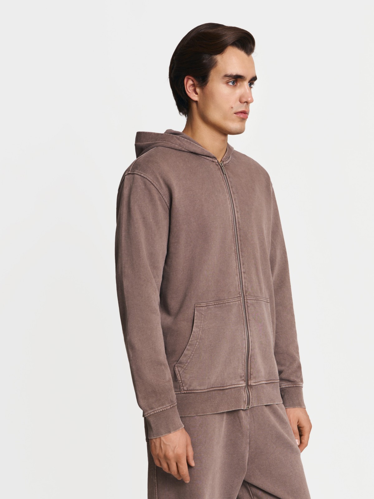 Трикотажная толстовка из хлопка с капюшоном