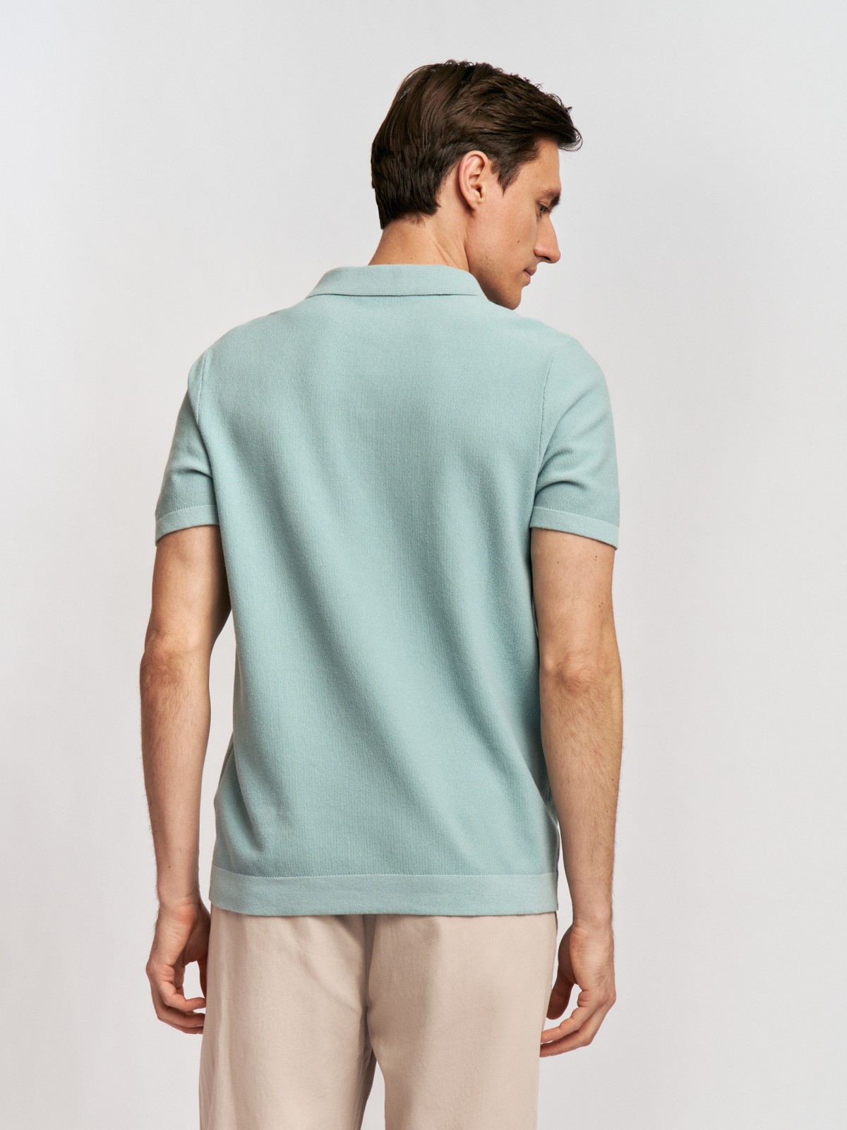 Футболка поло из вязаного трикотажа