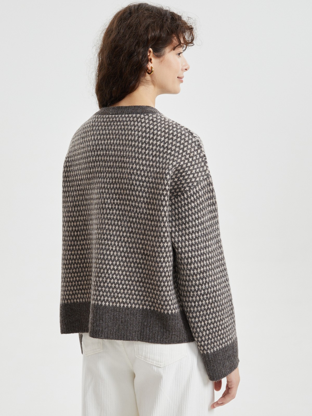 Вязаный джемпер оверсайз с шерстью