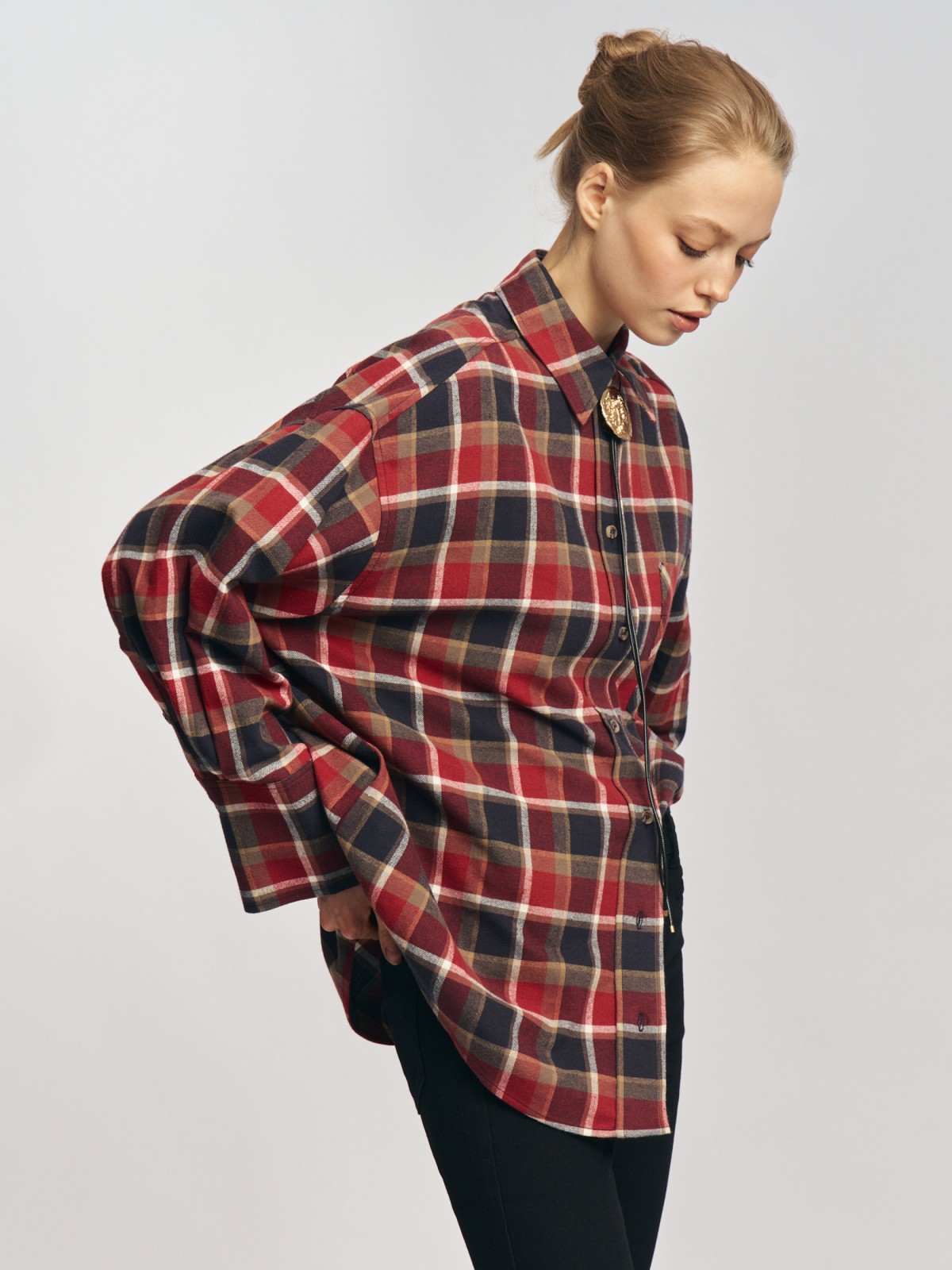 Фланелевая рубашка из хлопка в клетку