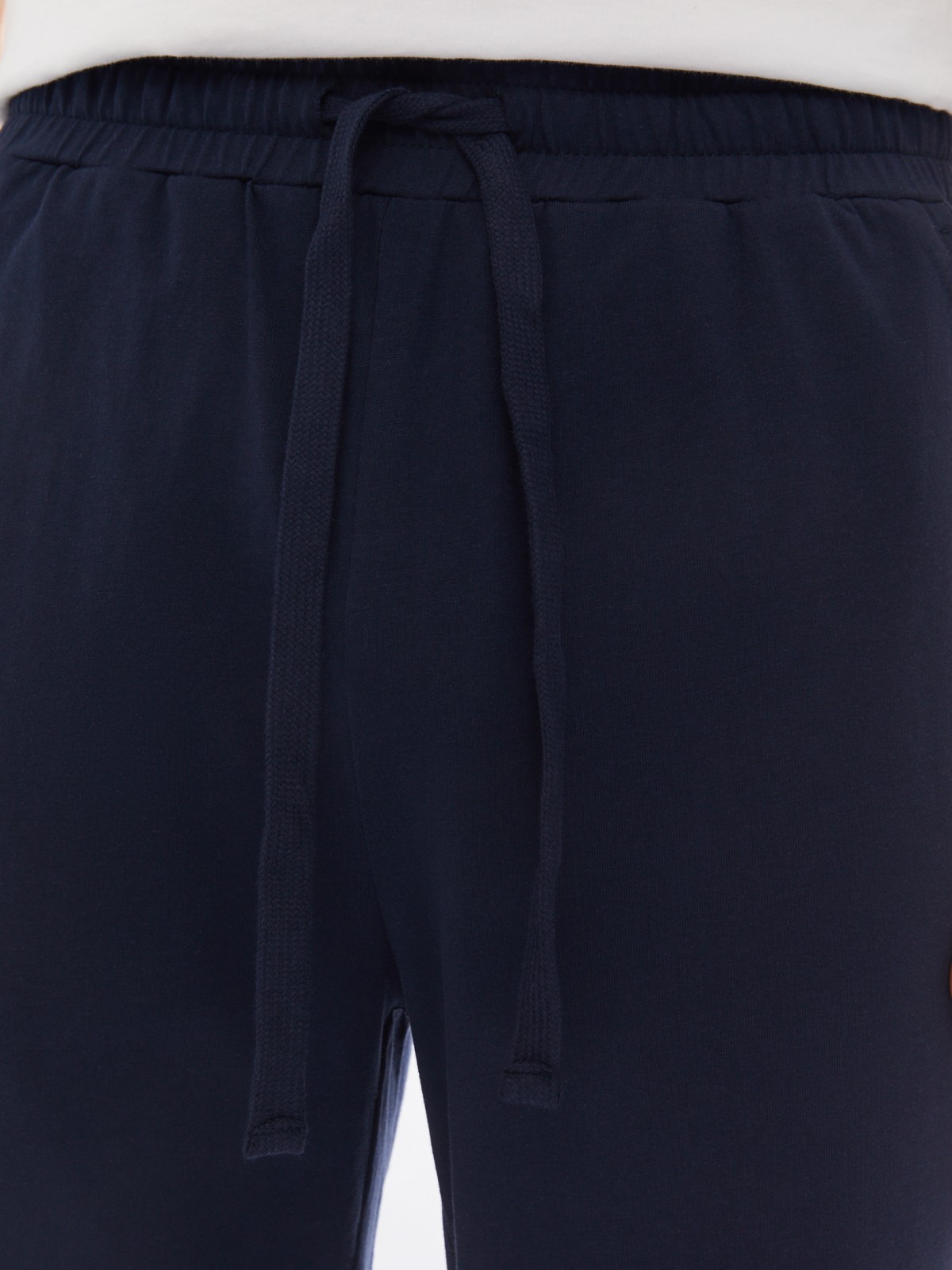 Трикотажные брюки из хлопка в спортивном стиле zolla 014137675012, цвет синий, размер S - фото 4
