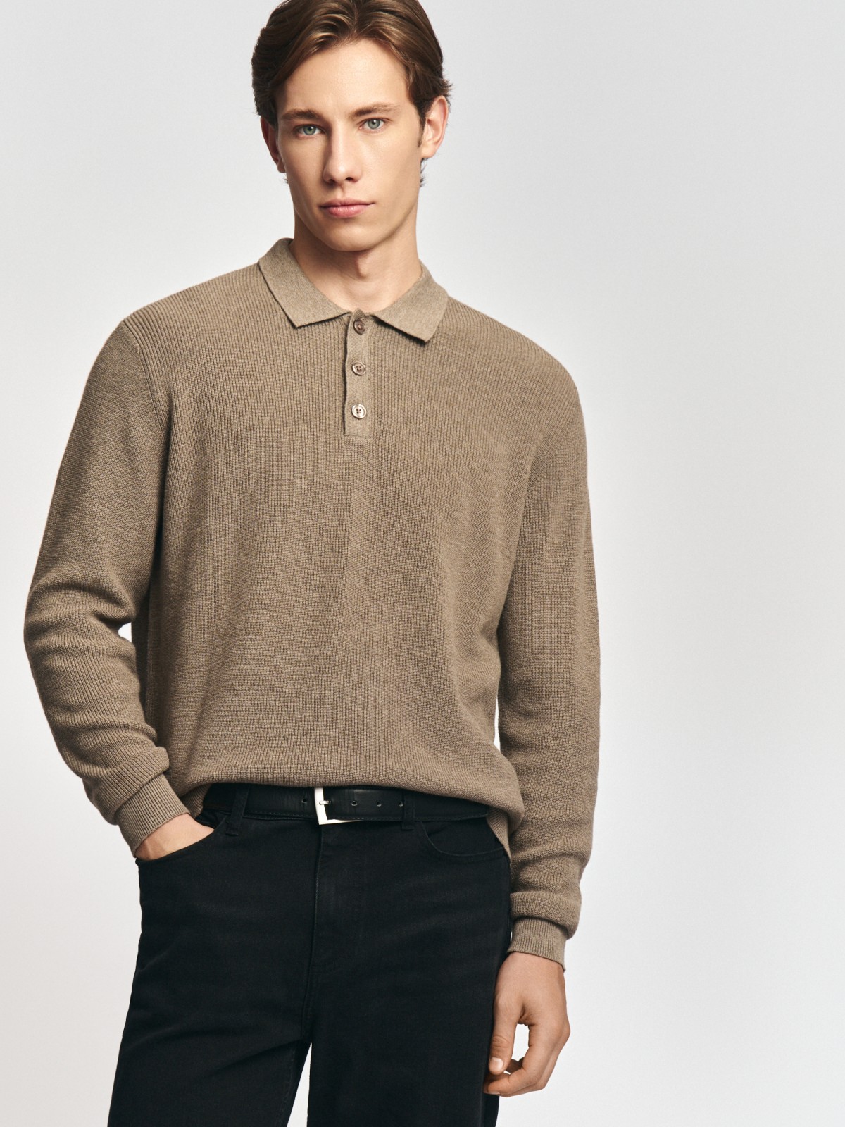 Трикотажный джемпер поло из хлопка