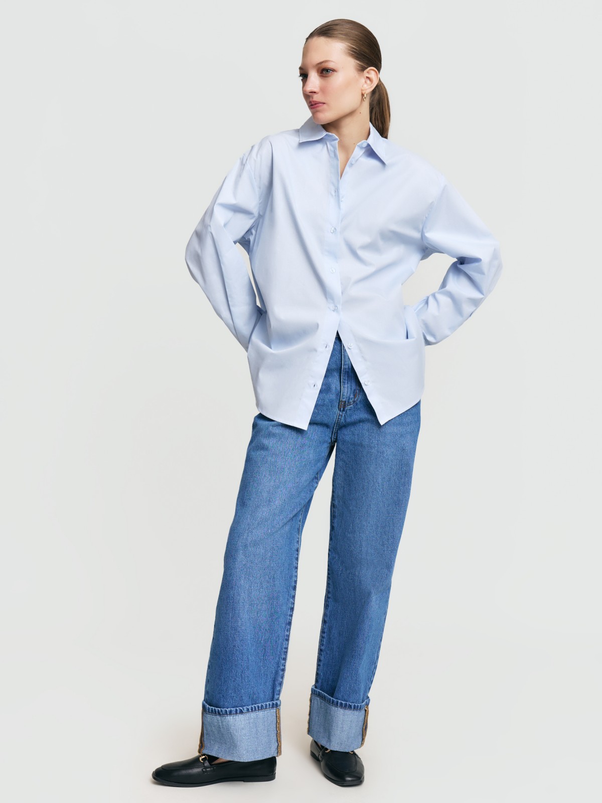 Рубашка из хлопка с длинным рукавом