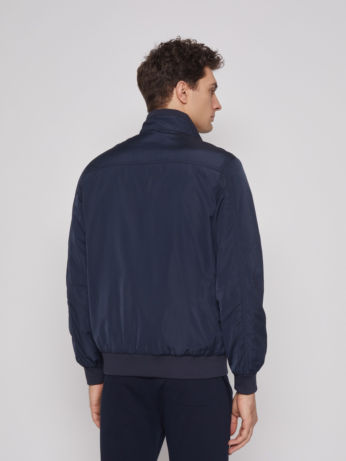Куртка с воротником-стойкой zolla 012215602034, цвет темно-синий, размер L - фото 6