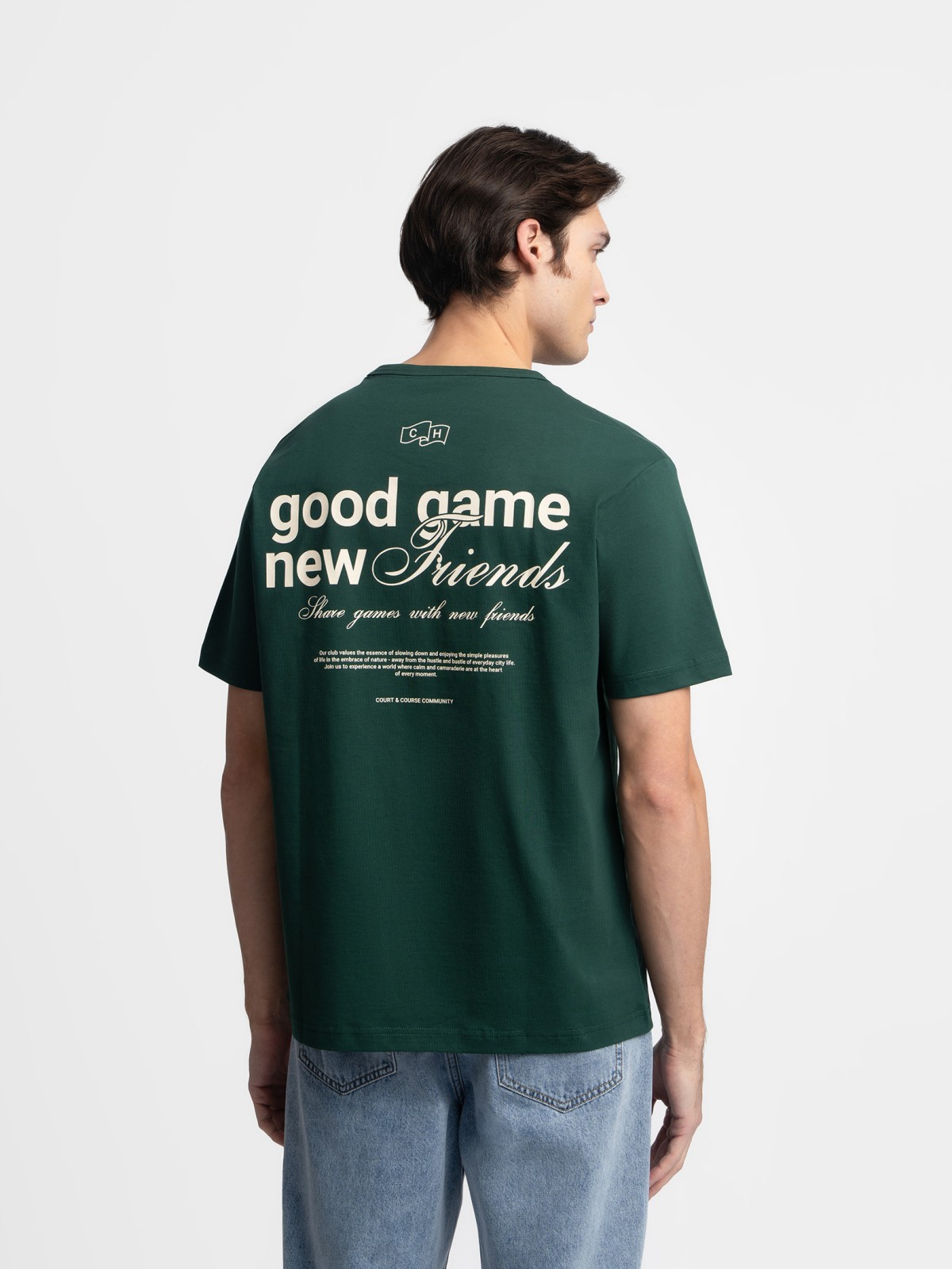 Футболка из хлопка с надписью на спине