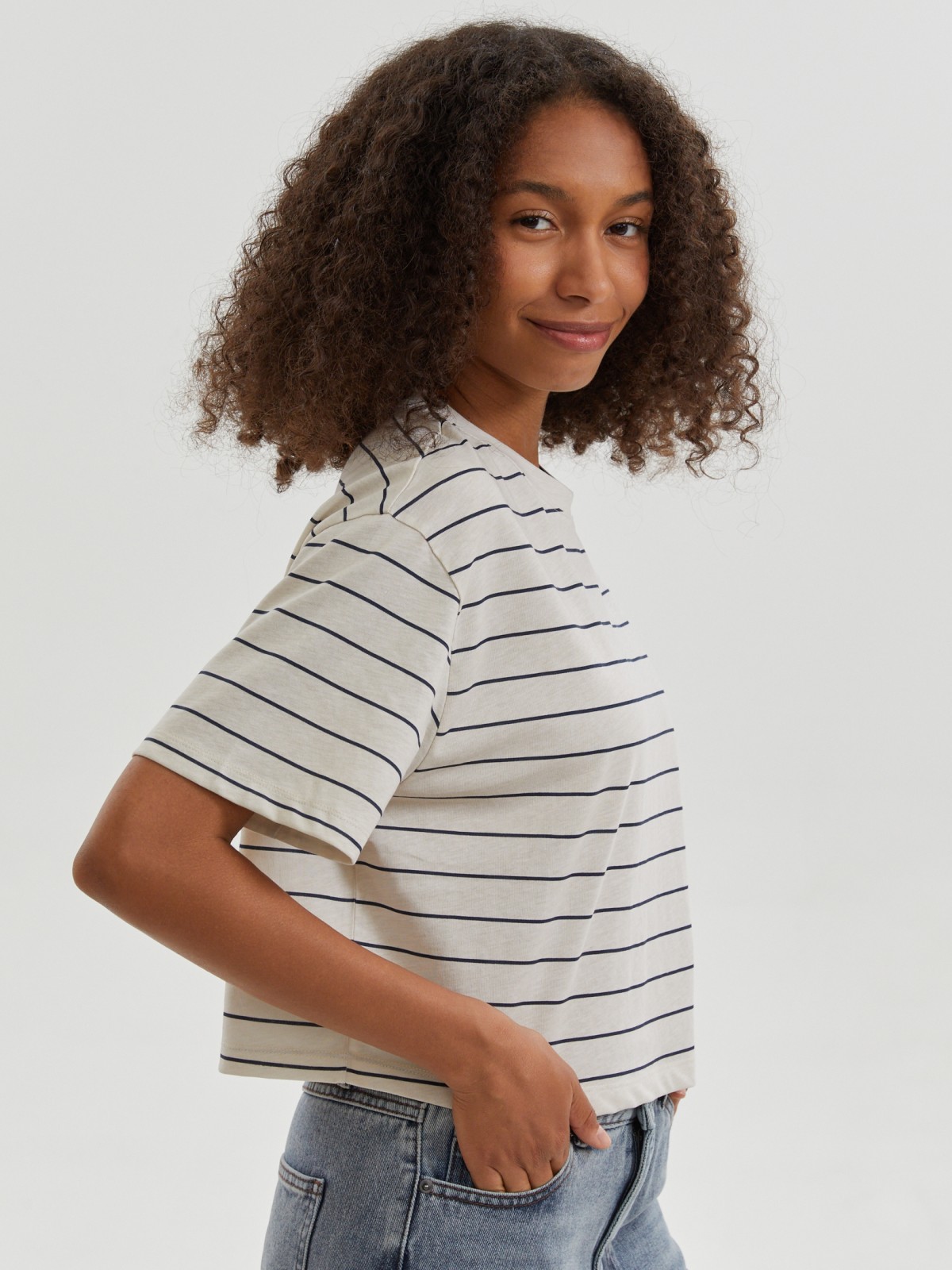 Футболка-топ из хлопка в полоску