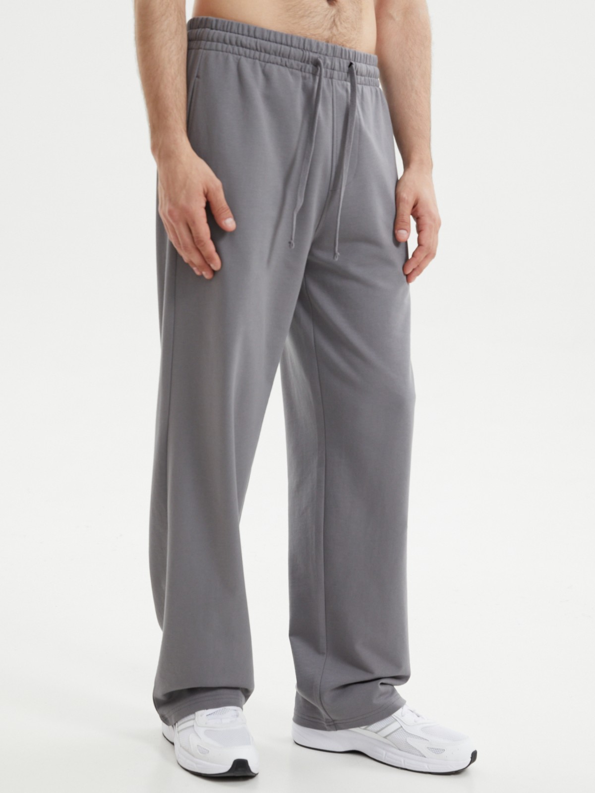 Трикотажные прямые брюки из хлопка