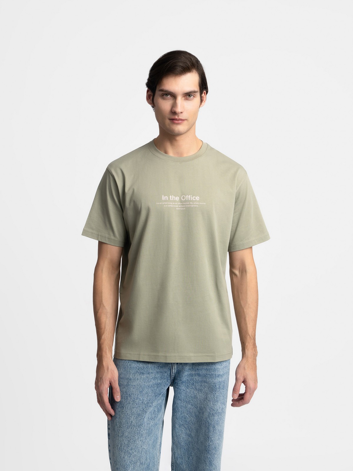 Футболка из хлопка с принтом-надписью