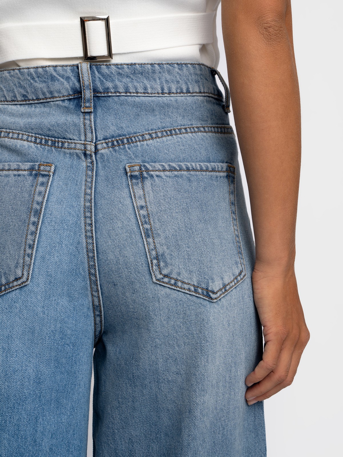 Джинсы силуэта палаццо из хлопка