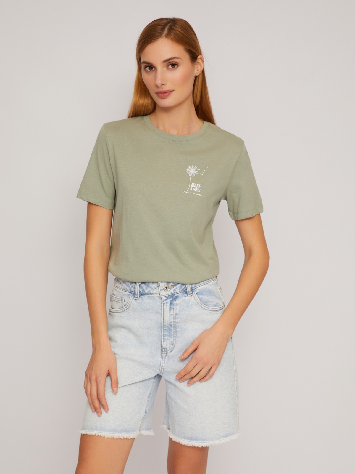 Футболка из хлопка с принтом