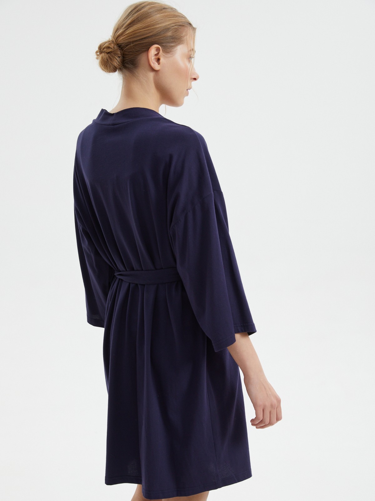 Трикотажный халат с поясом