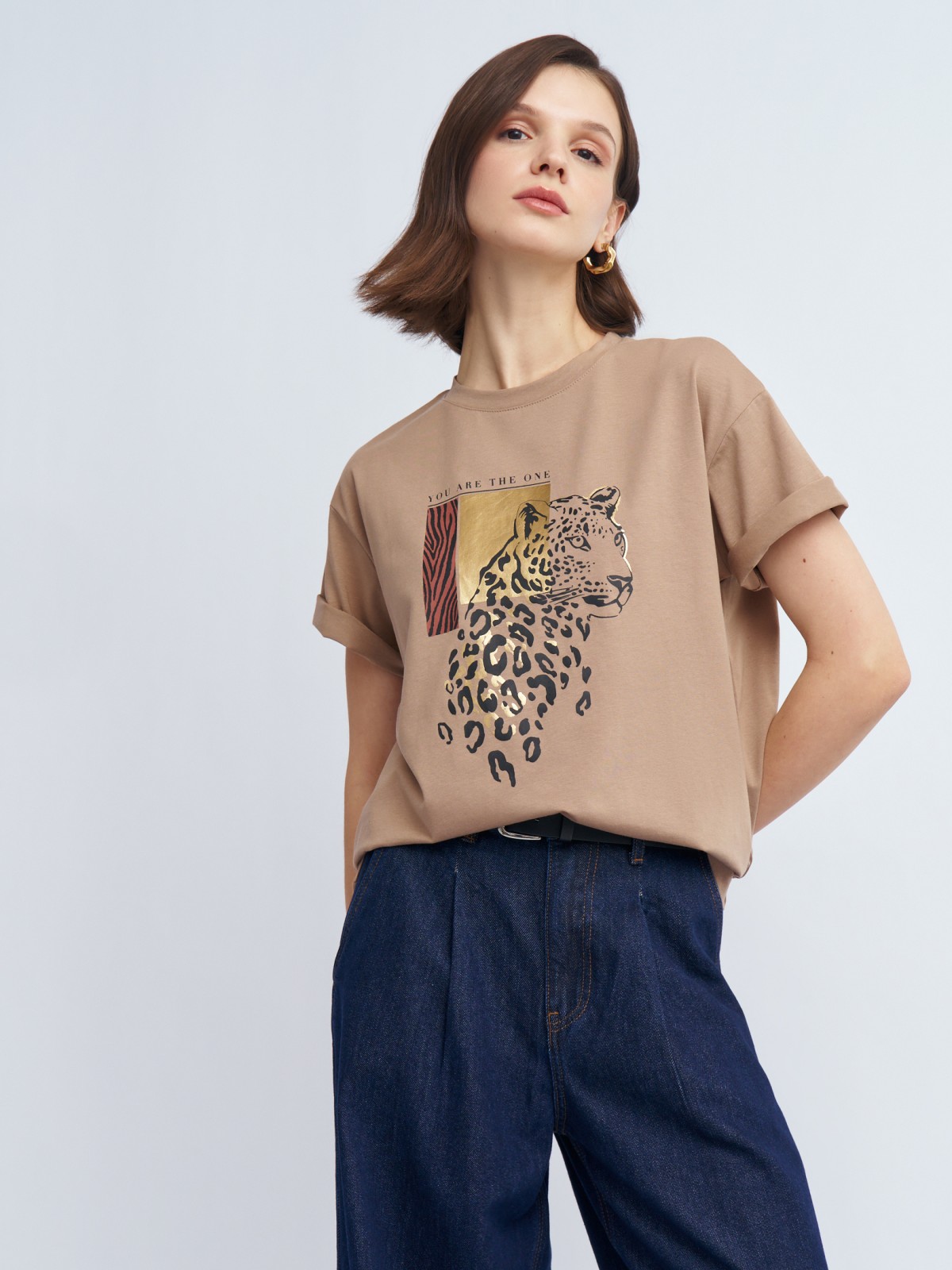 Футболка из хлопка с принтом