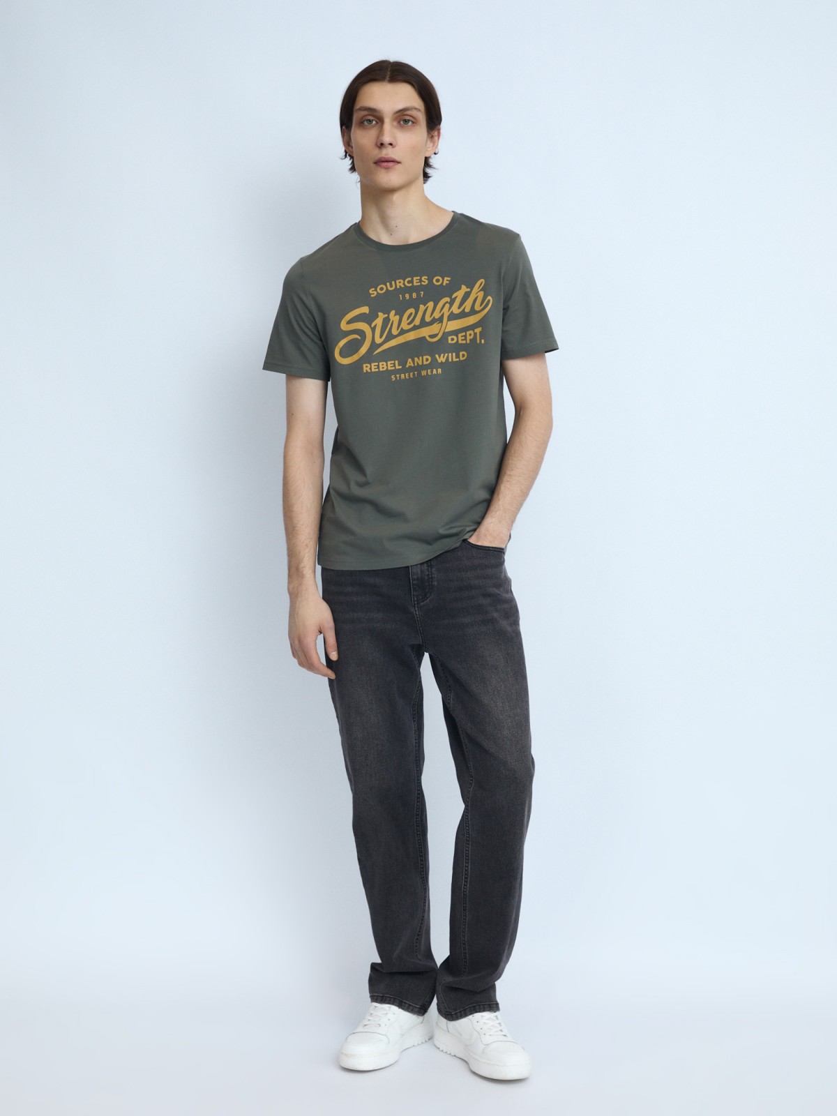 Футболка из хлопка с принтом-надписью