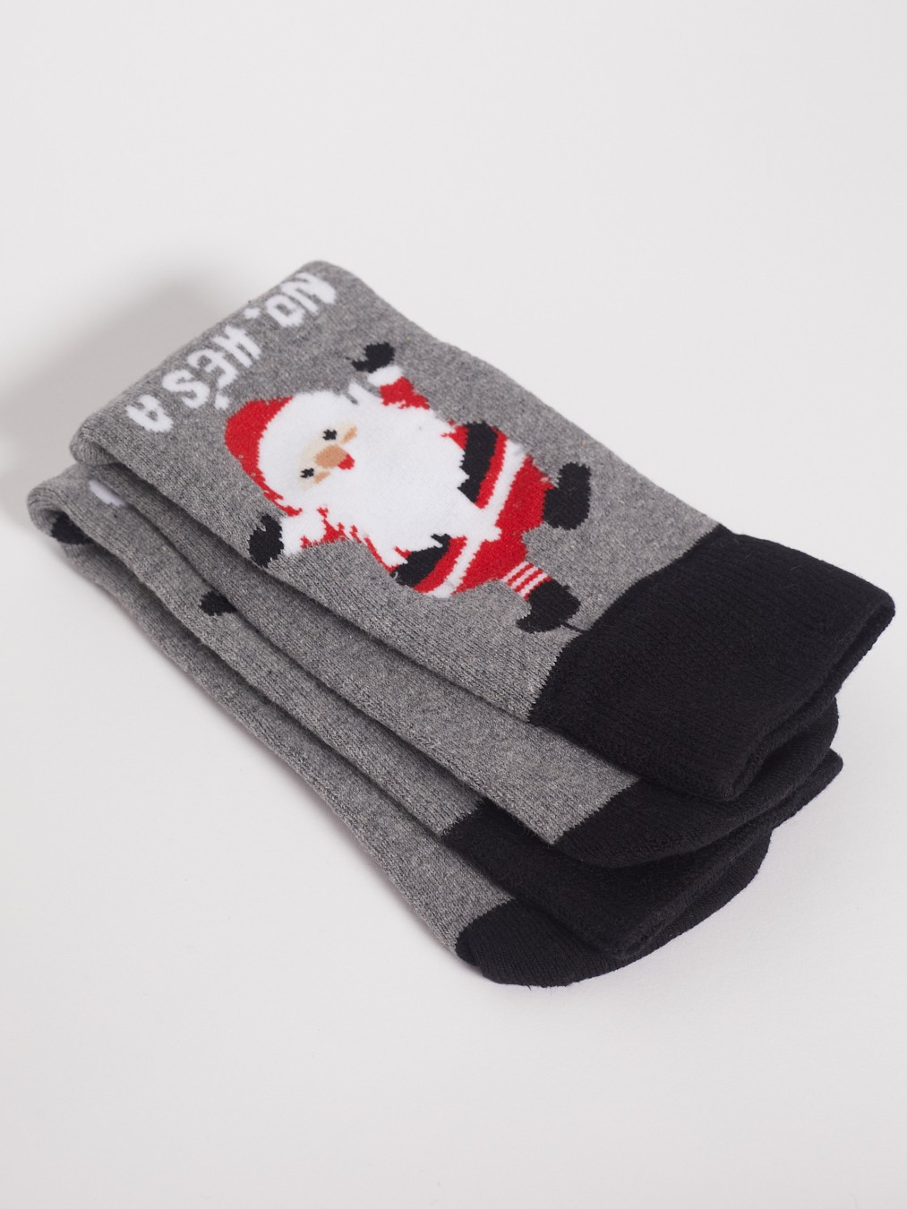 Тёплые носки с новогодним рисунком zolla 012439962015, цвет серый, размер 25-27 - фото 6