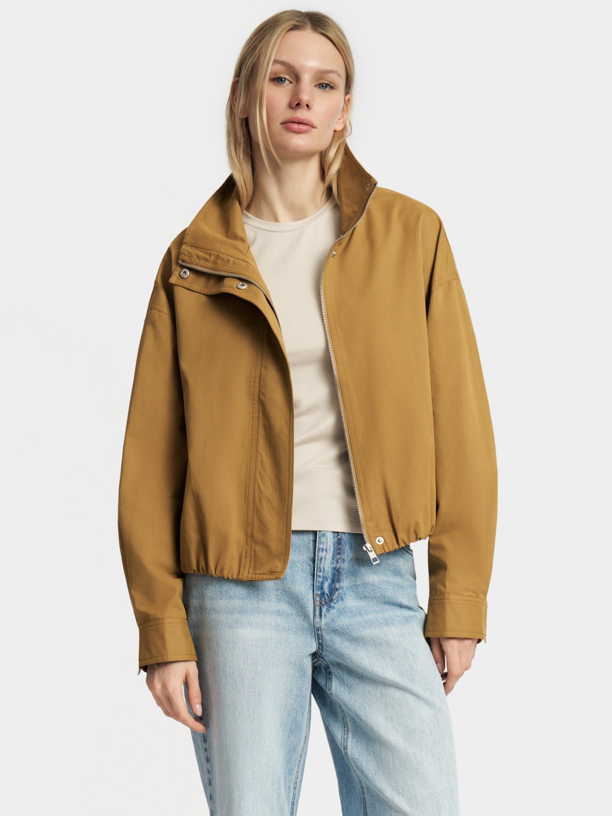 Куртка-бомбер с воротником без утеплителя