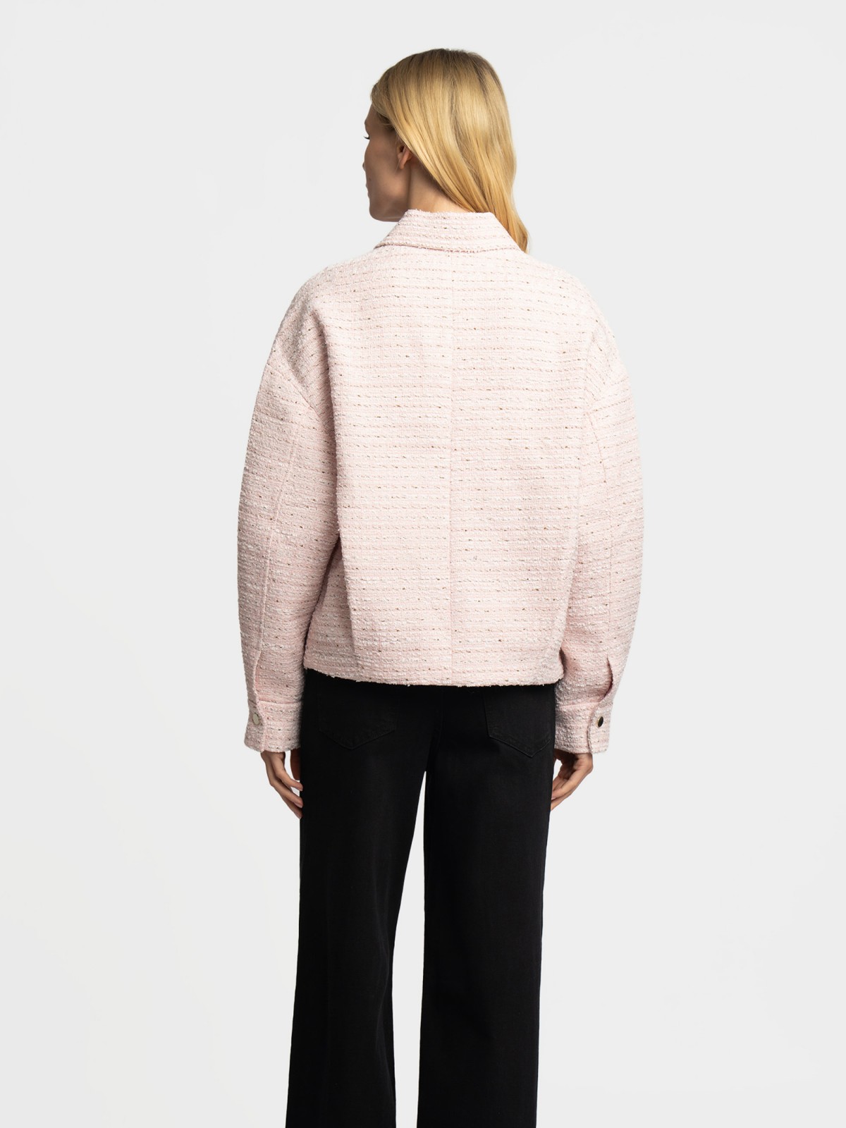 Твидовая куртка-бомбер с воротником