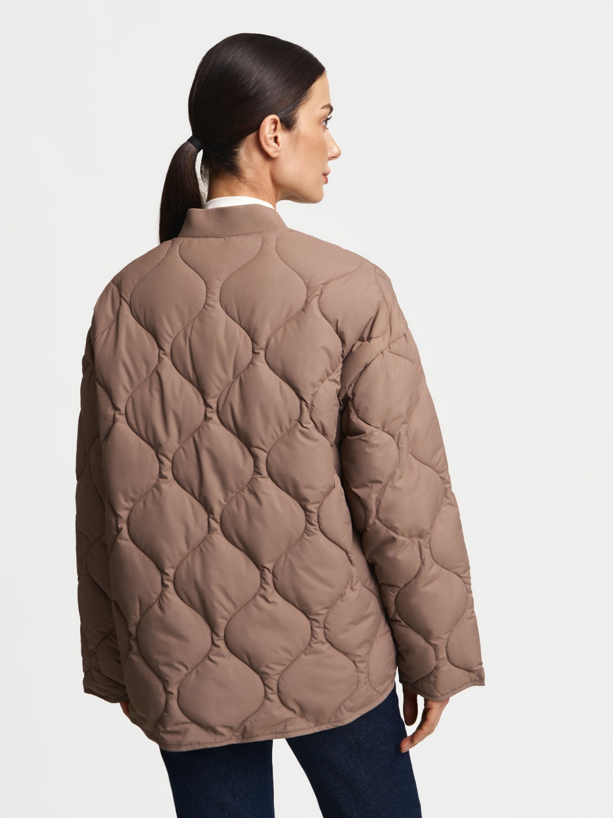 Утеплённая стёганая куртка оверсайз на синтепоне