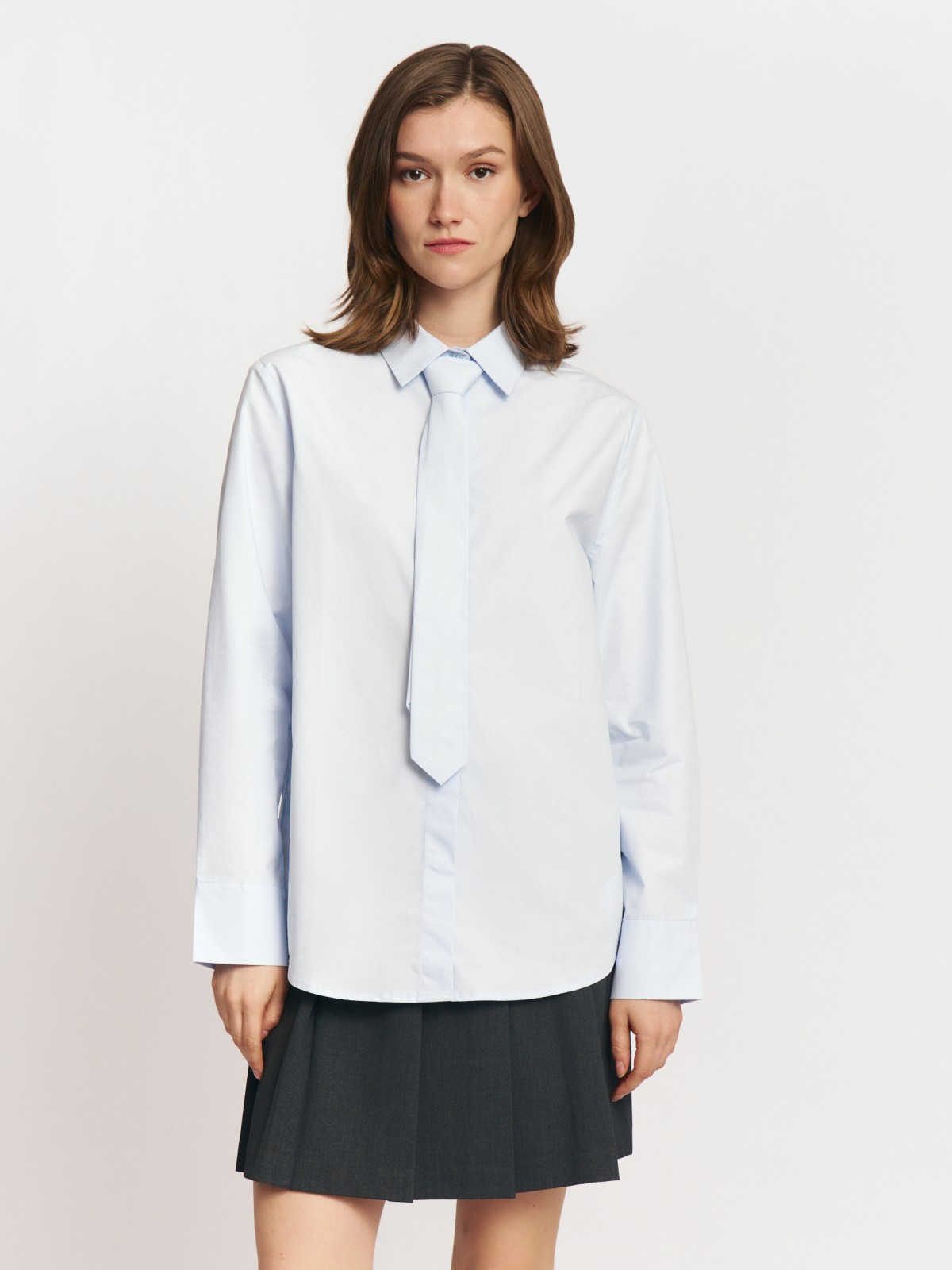 Рубашка из хлопка с галстуком