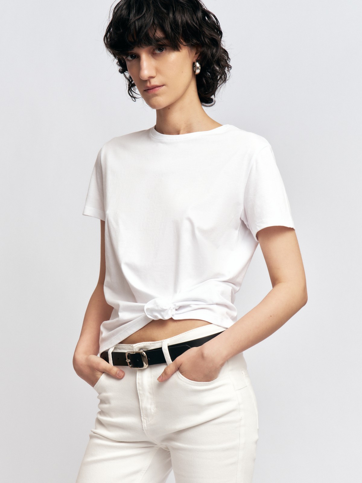 Футболка из хлопка однотонная