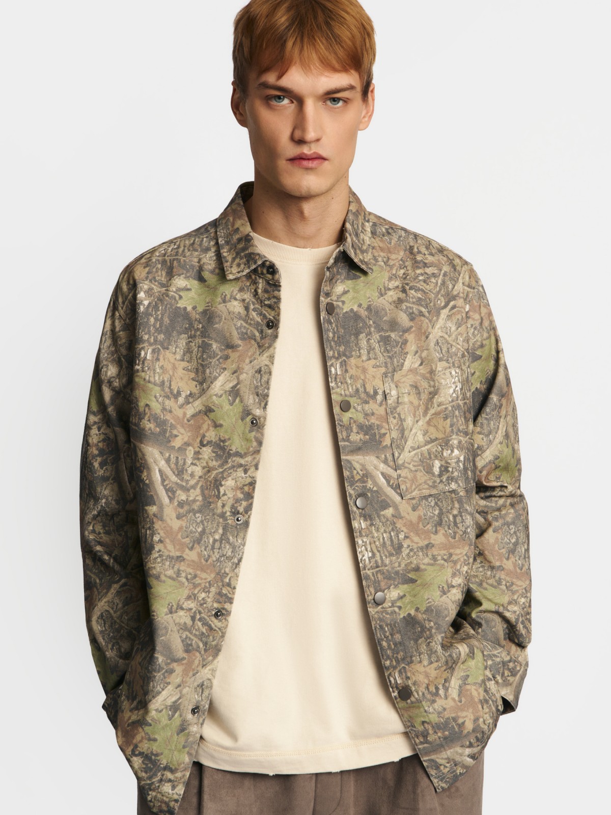 Куртка-рубашка из хлопка с принтом