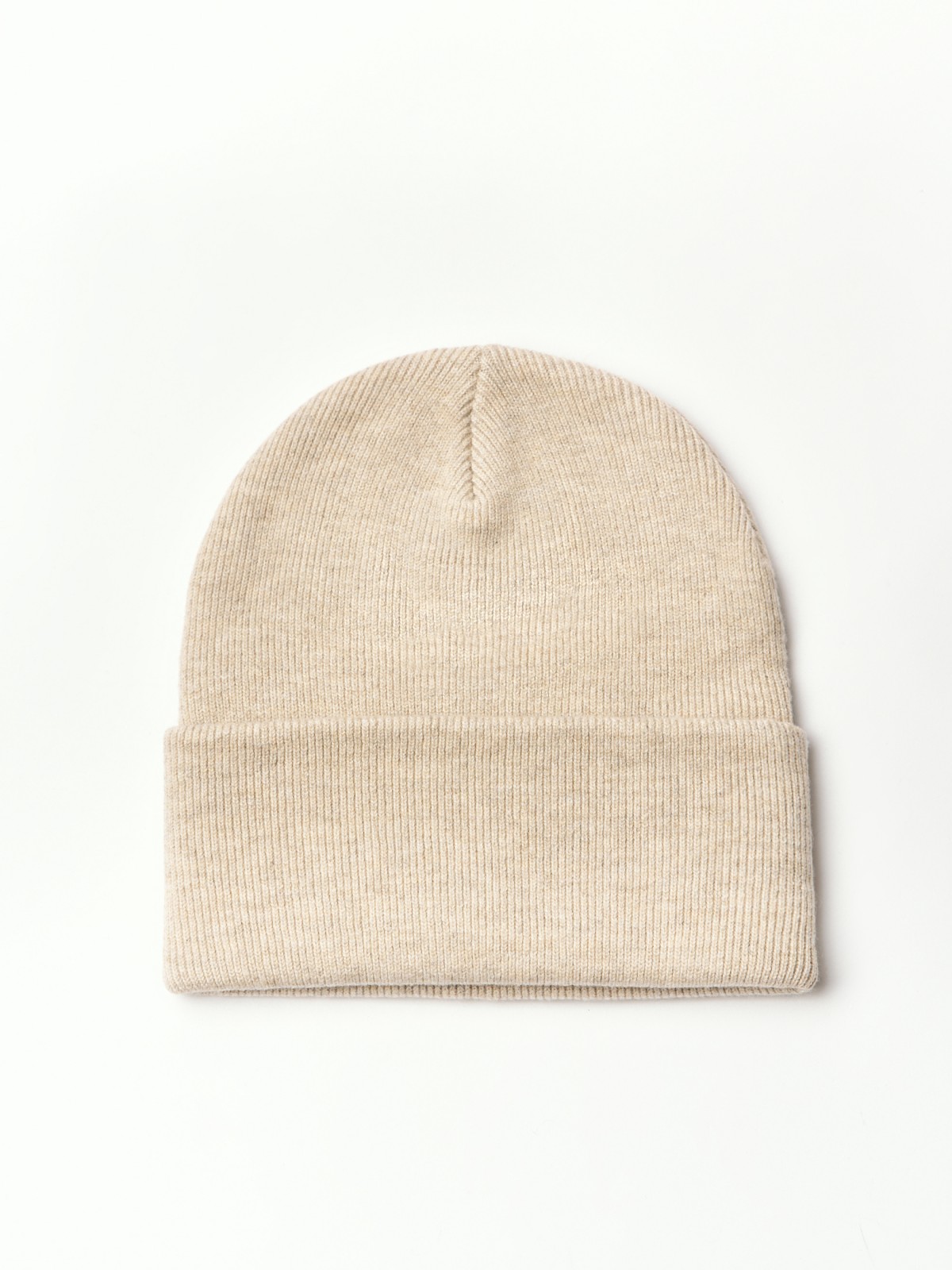 Трикотажная шапка-бини с отворотом