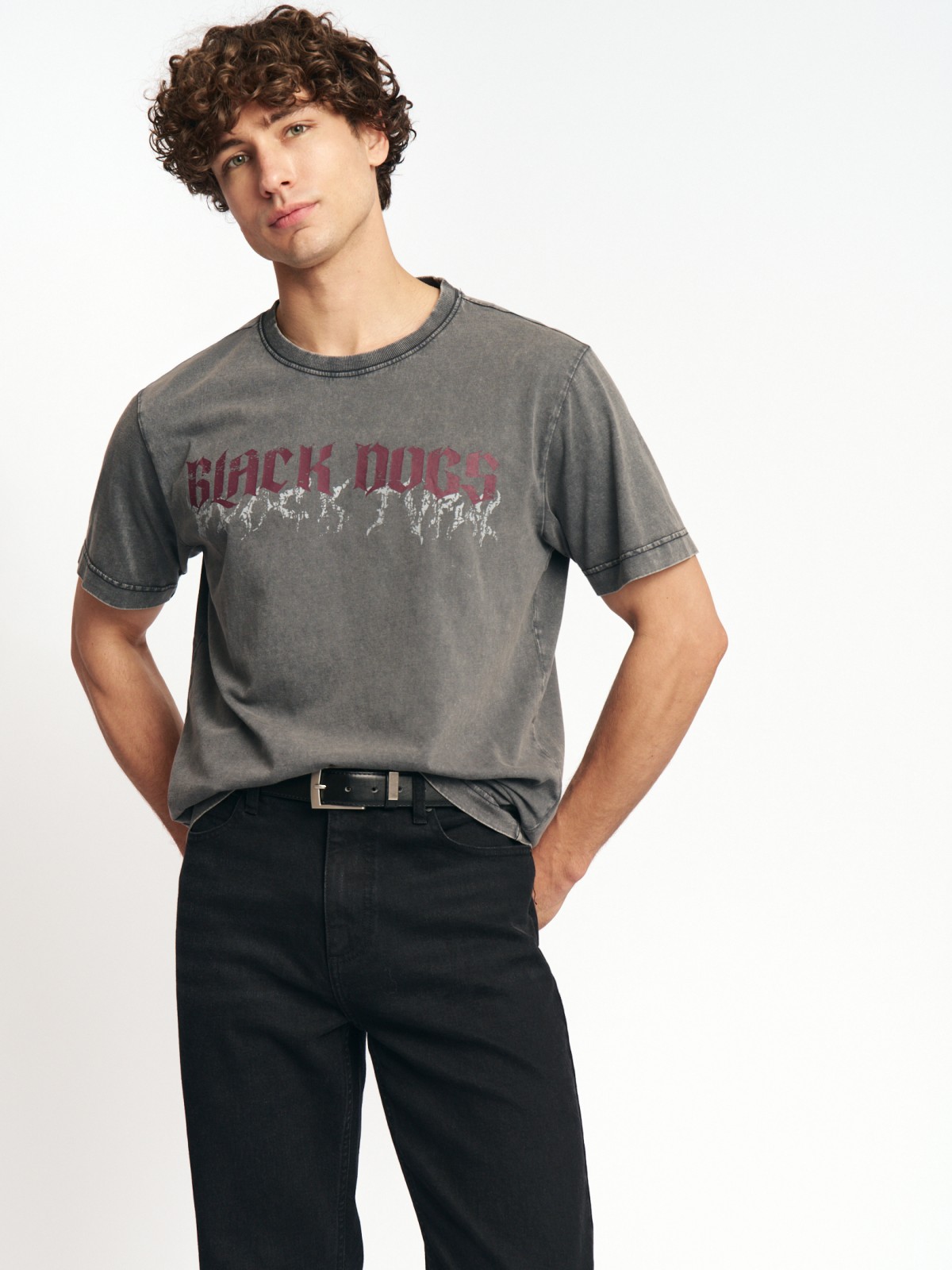 Футболка из хлопка с принтом-надписью