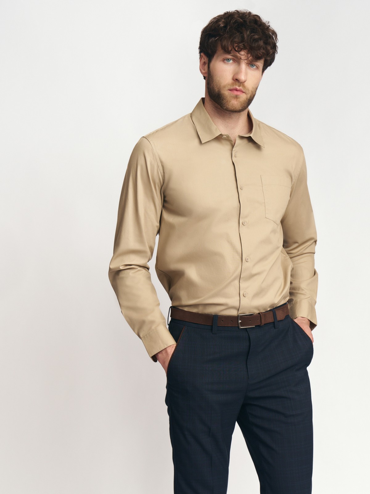 Рубашка из хлопка с длинным рукавом