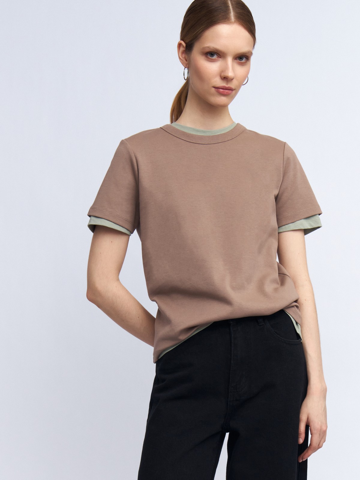 Футболка из хлопка однотонная