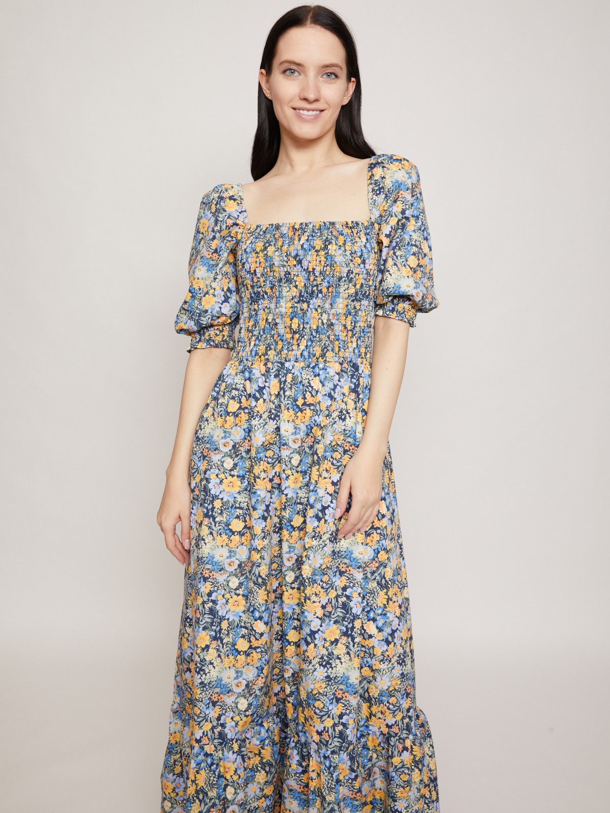 Платье макси с цветочным принтом zolla 021248262321, размер XS - фото 6