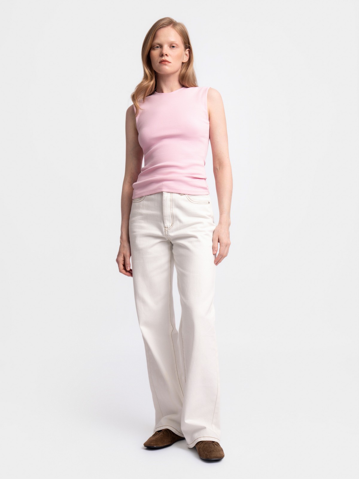 Майка-топ из хлопка без рукавов