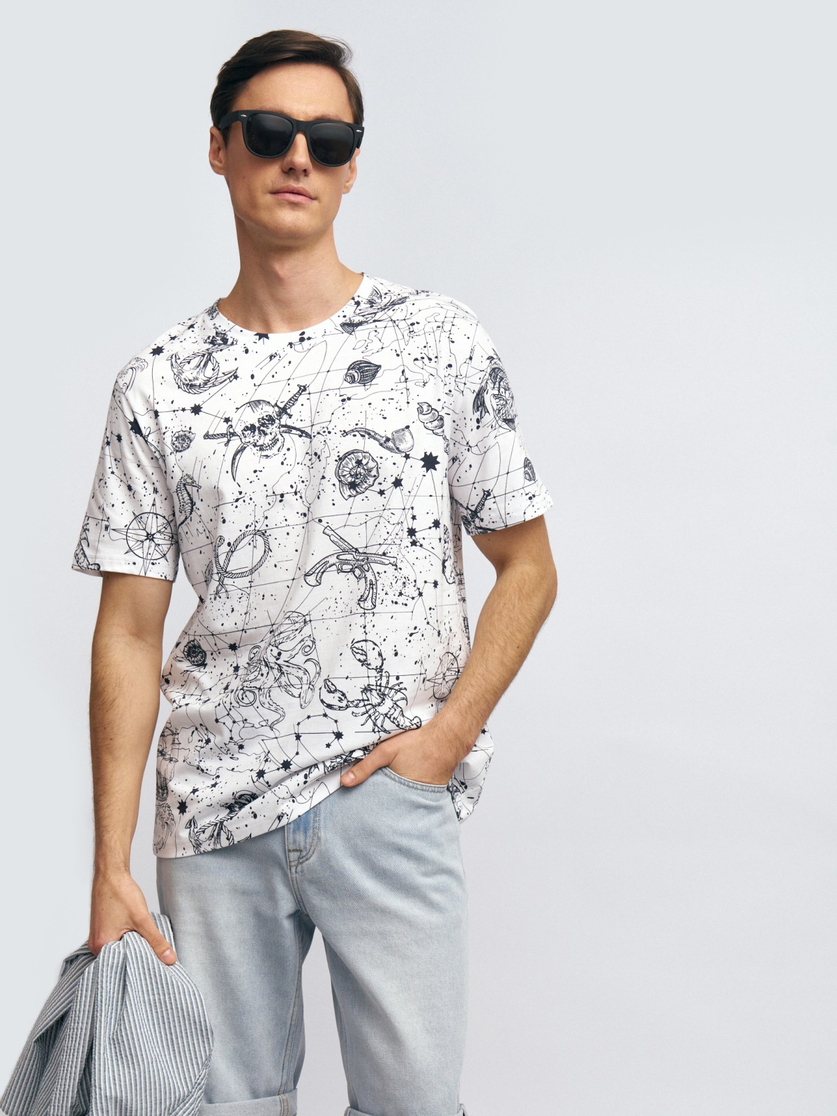 Футболка из хлопка с принтом