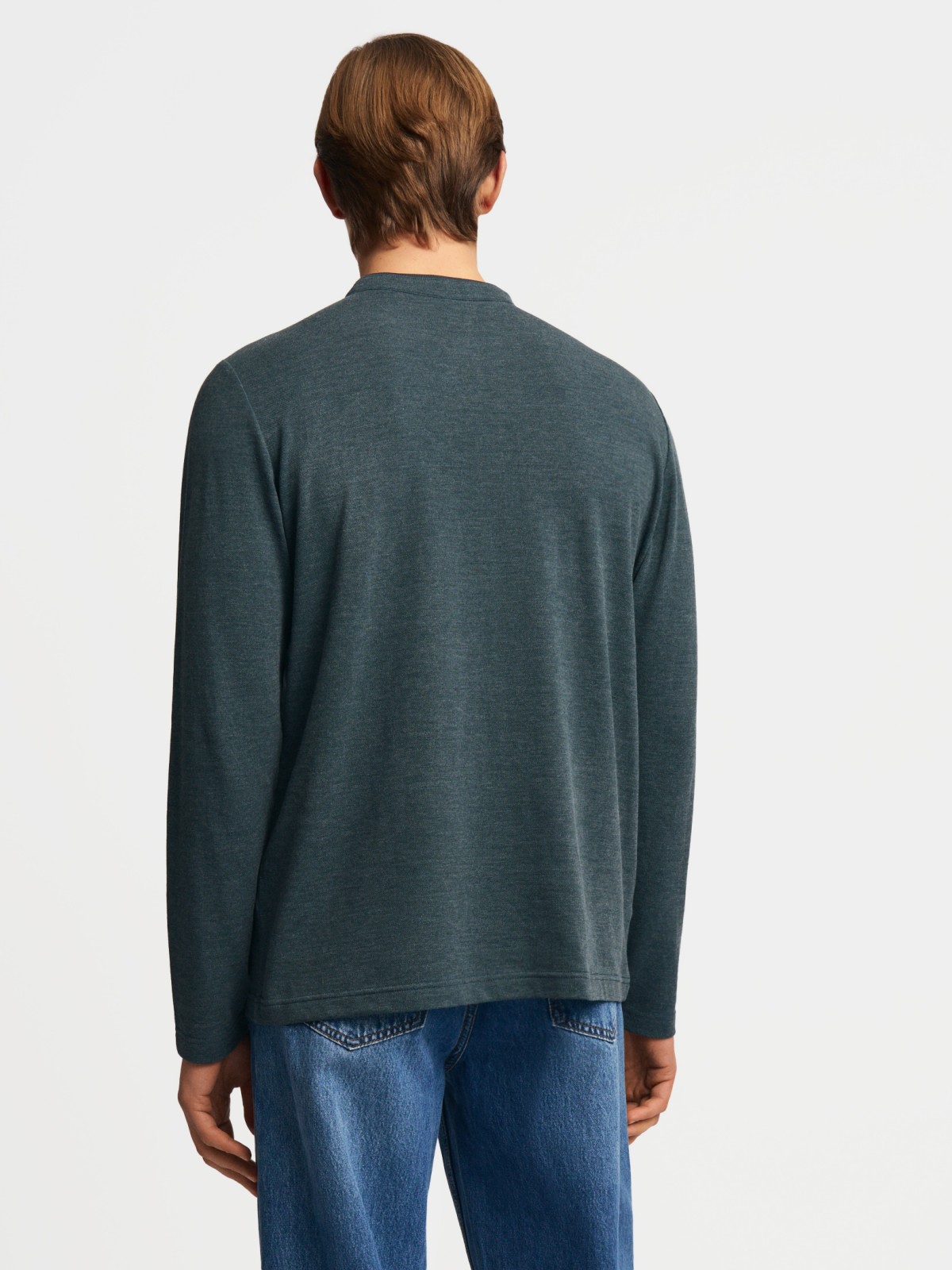 Лонгслив хенли с длинным рукавом