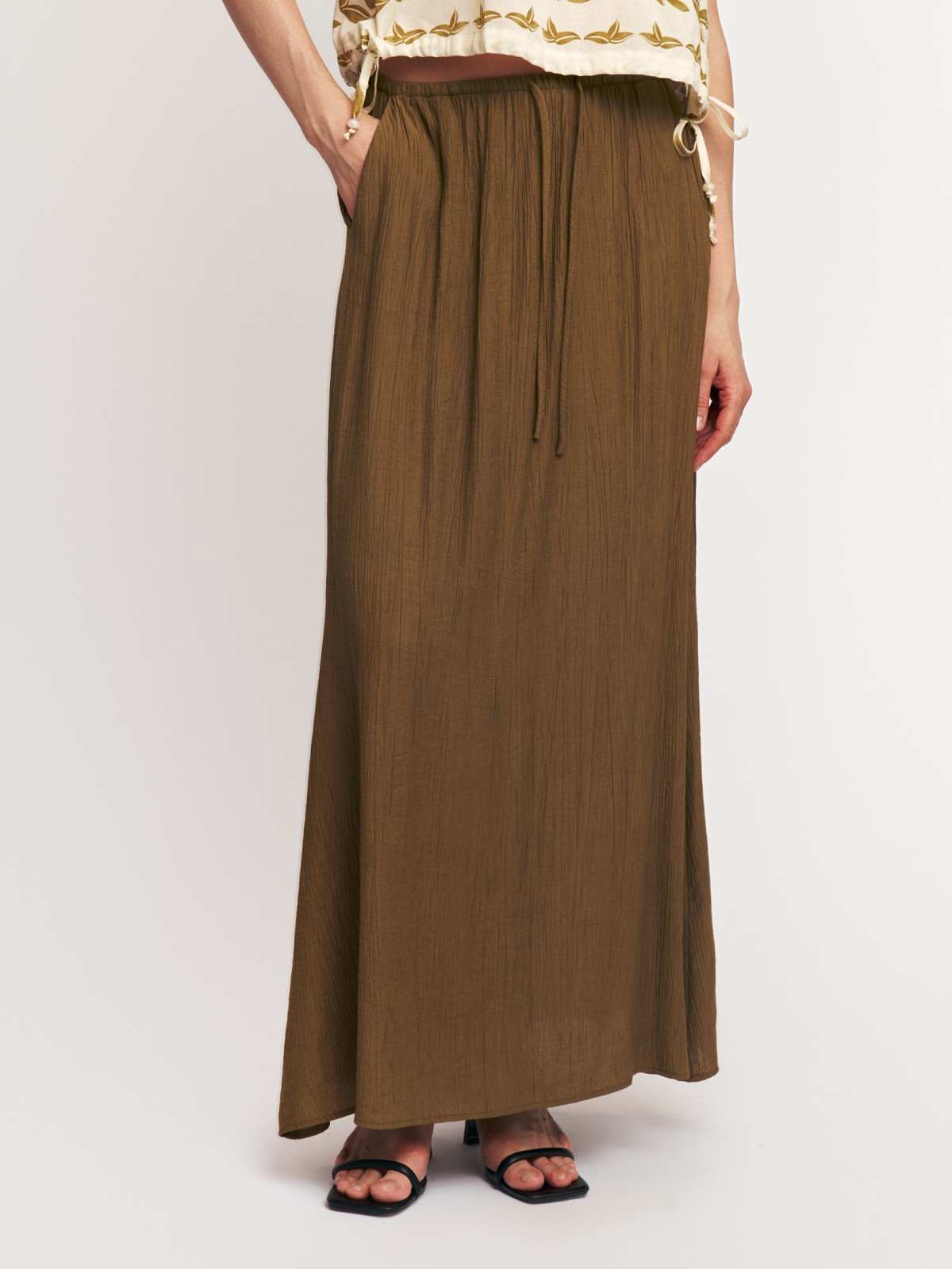 Юбка макси на резинке с кулиской