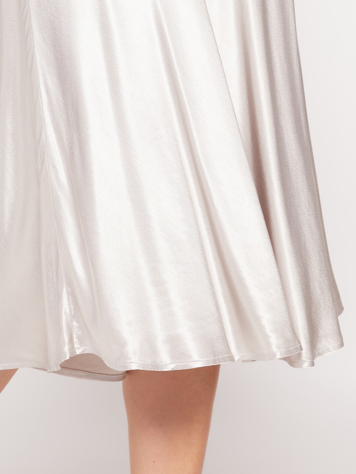 Атласная юбка миди zolla 021457830051, цвет серебряный, размер XS - фото 4