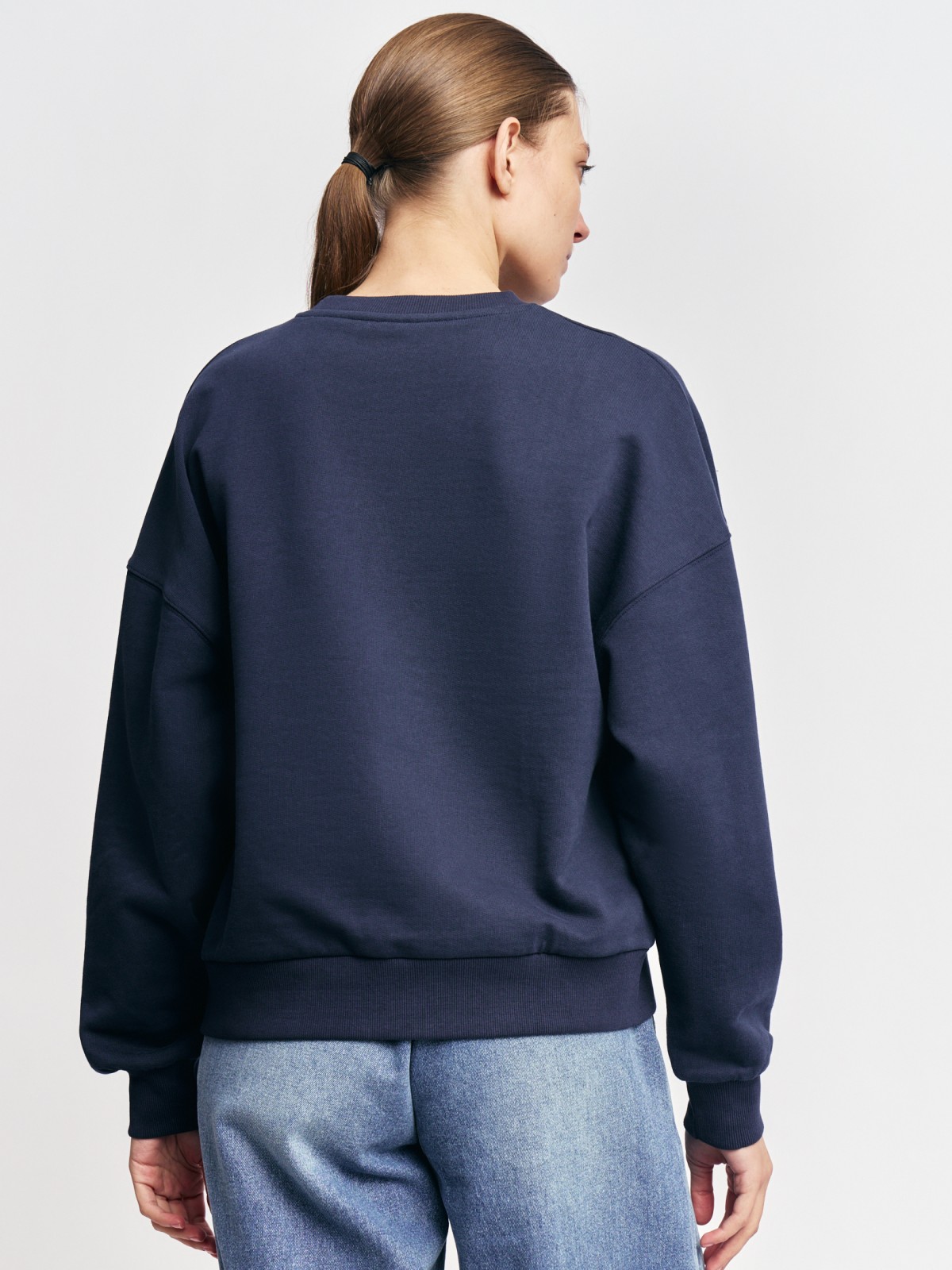 Свитшот оверсайз из хлопка с принтом