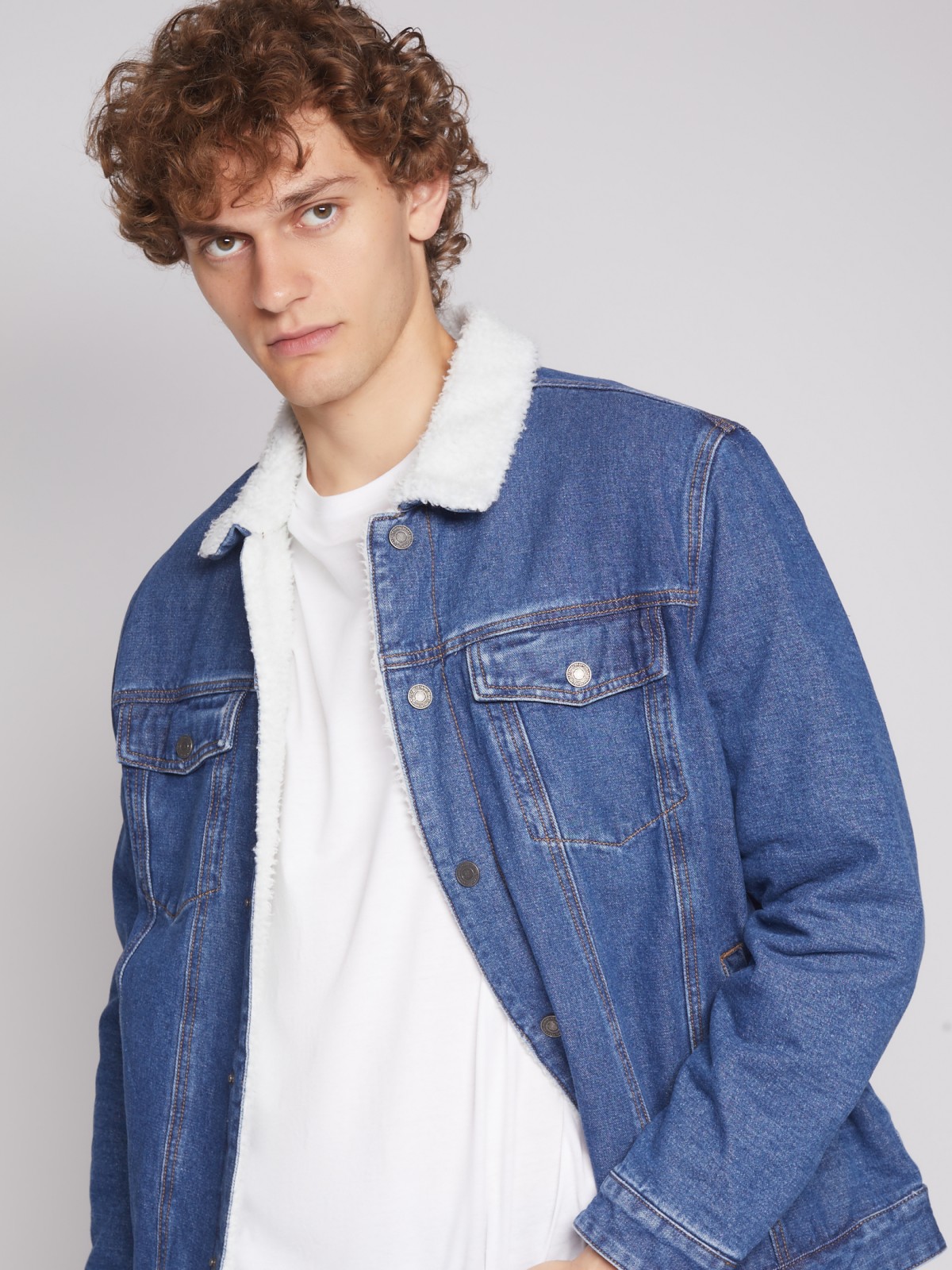 Утеплённая джинсовая куртка 012335W4S014, цвет Голубой, артикул012335W4S014 - купить в интернет-магазине ZOLLA по цене: 2 499 ₽
